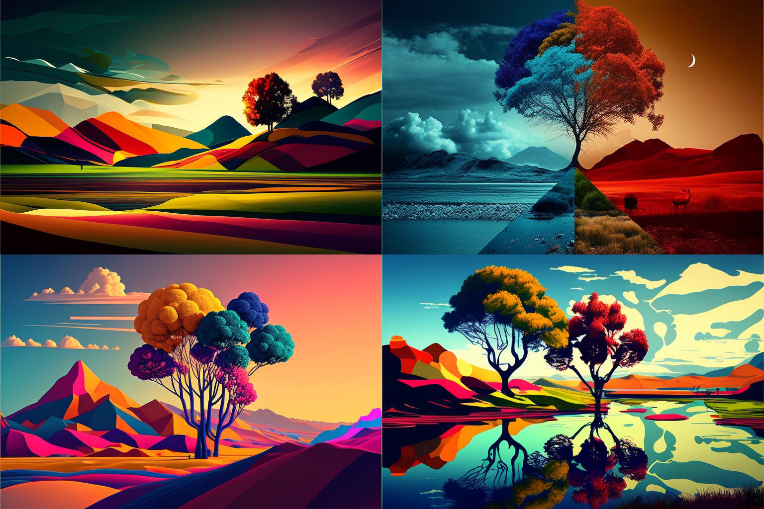landscape, Triadic Colors