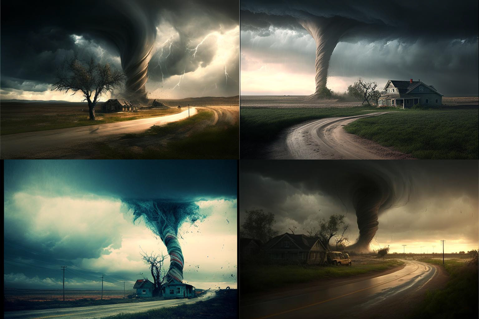landscape, tornado
