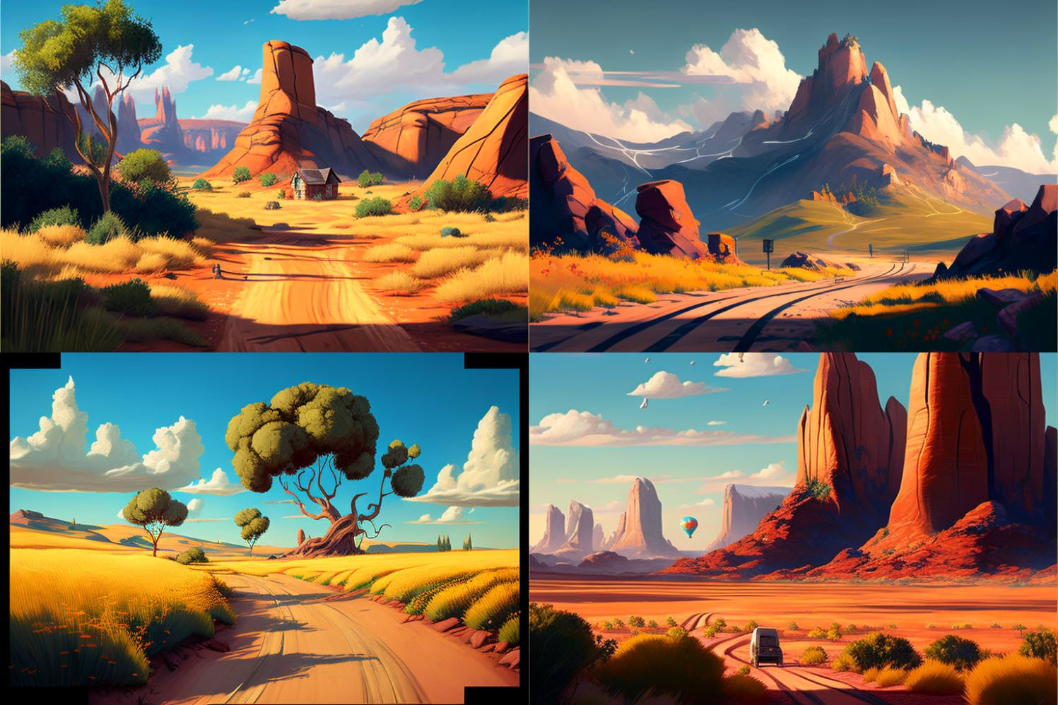 landscape, pixar style