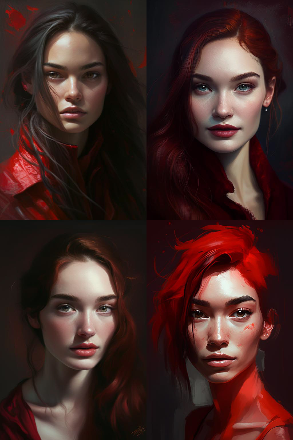Portrait, crimson