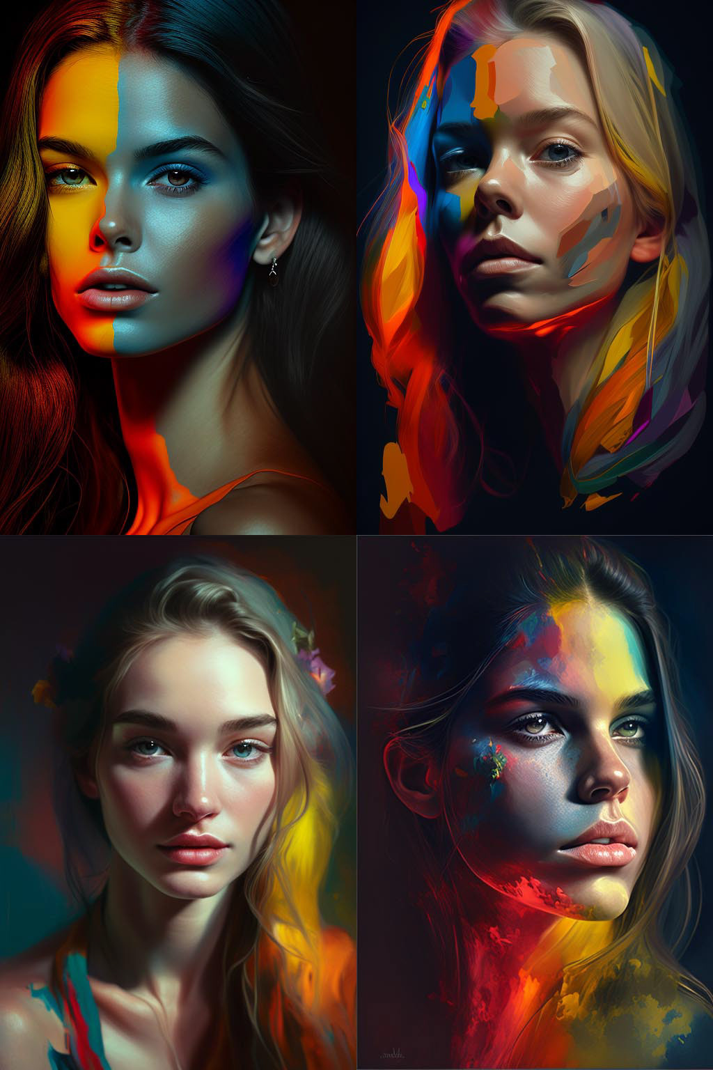 Portrait, Tetradic Colors