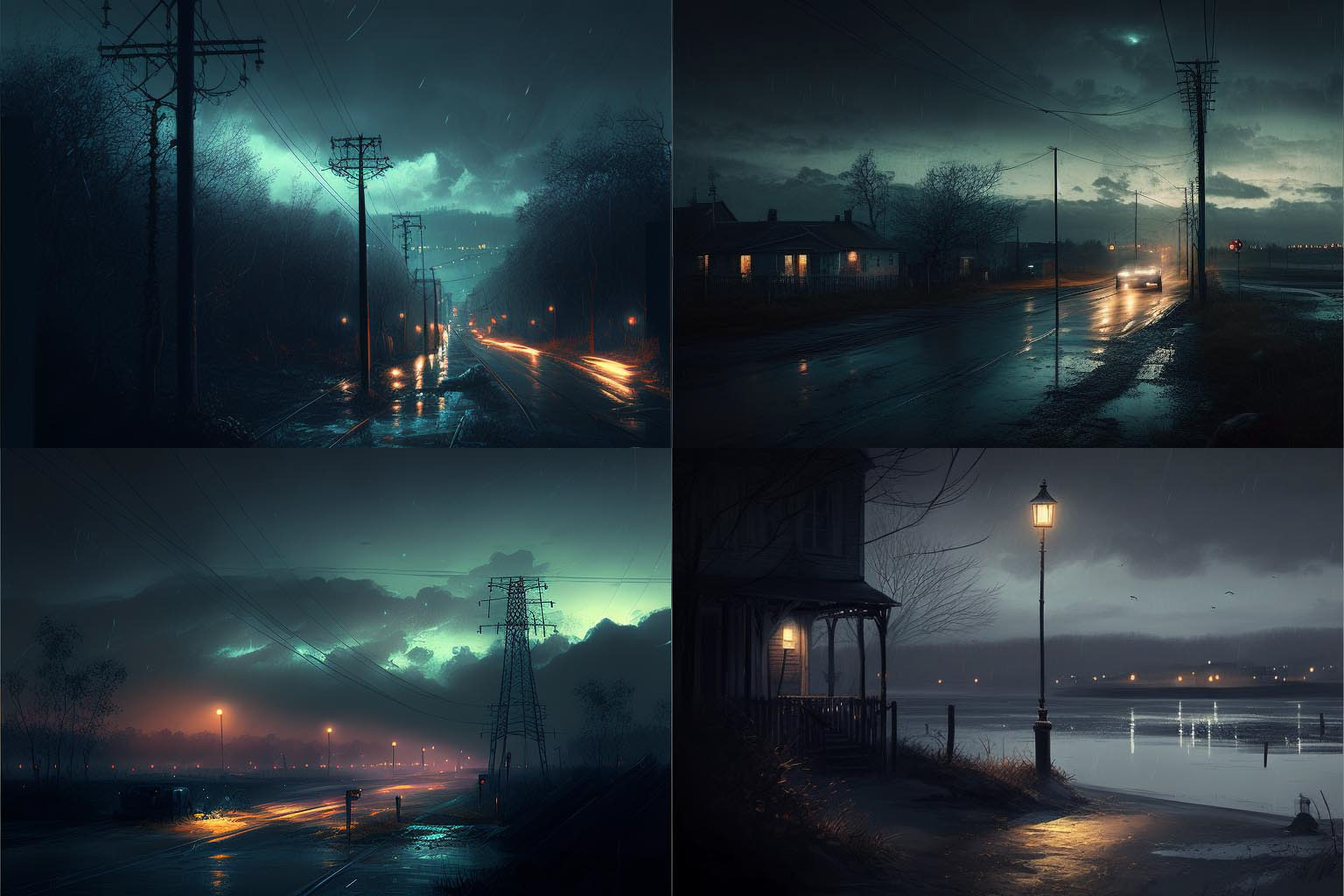 landscape, gloomy lights