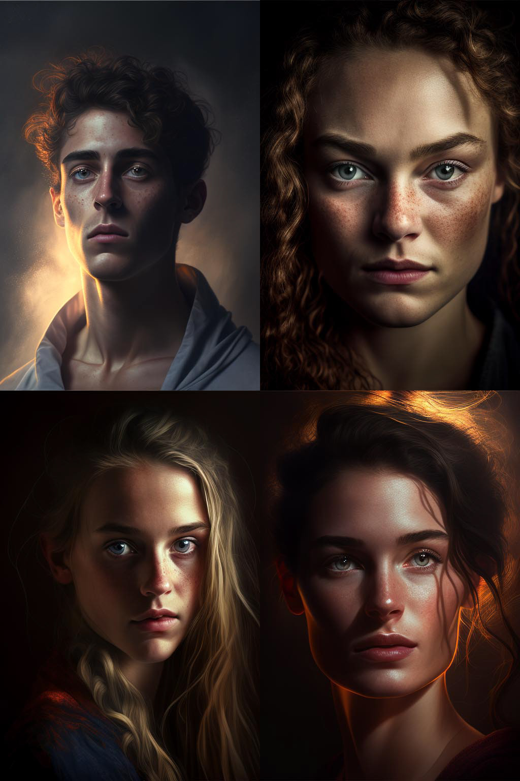 portrait, dramatic lighting