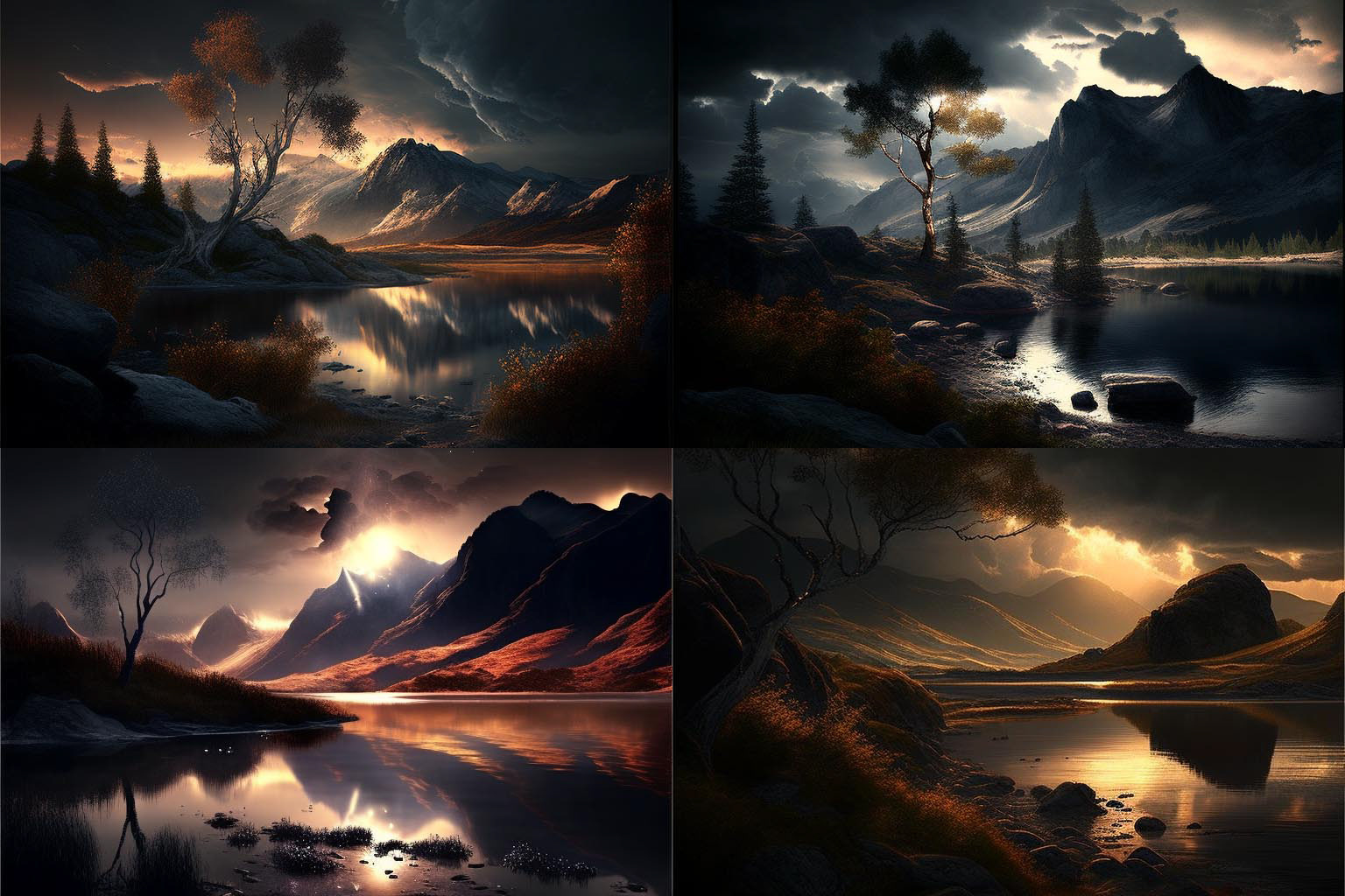 landscape, dramatic lighting