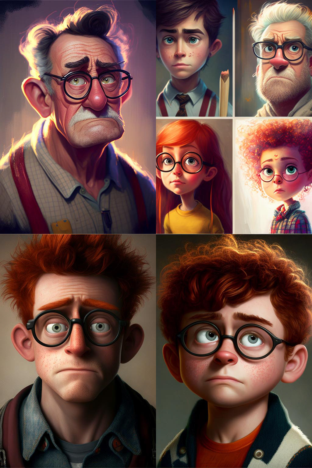 portrait, pixar style