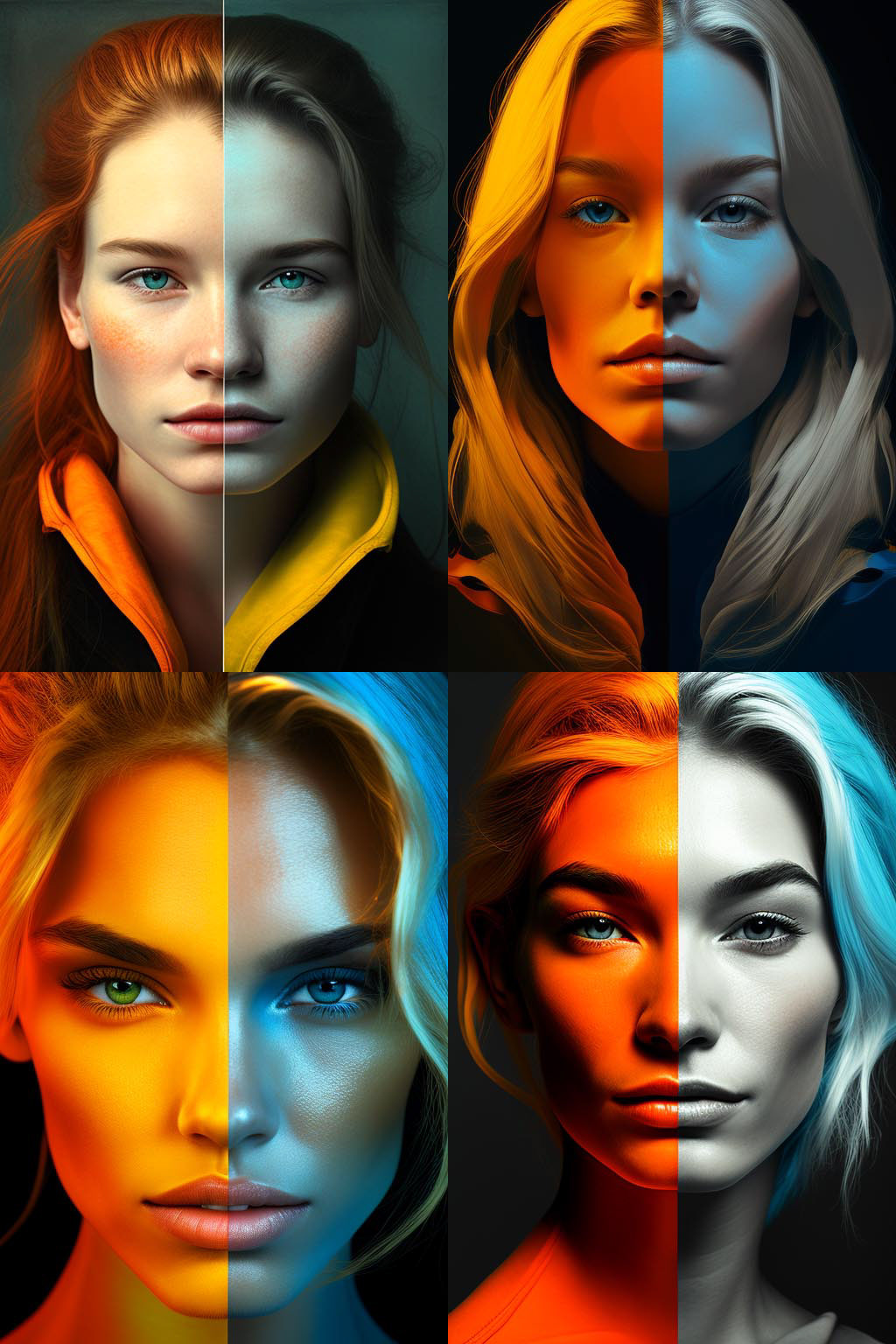 Portrait, Split Complementary Colors