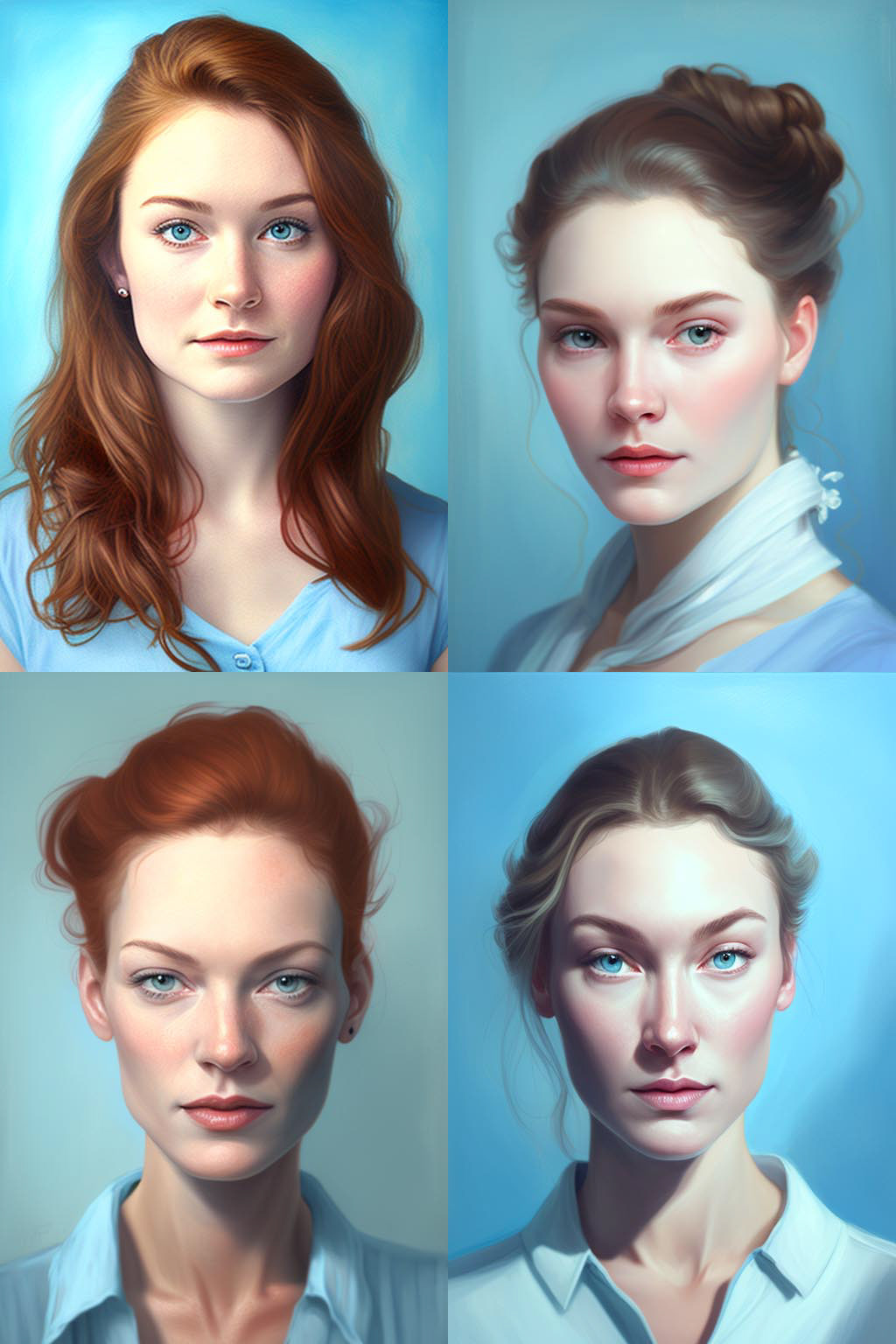 Portrait, Light Blue Background