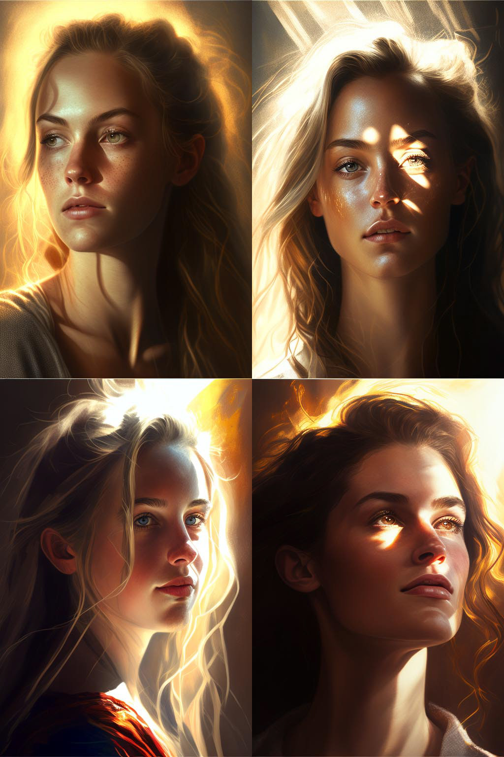 portrait, sunlight rays