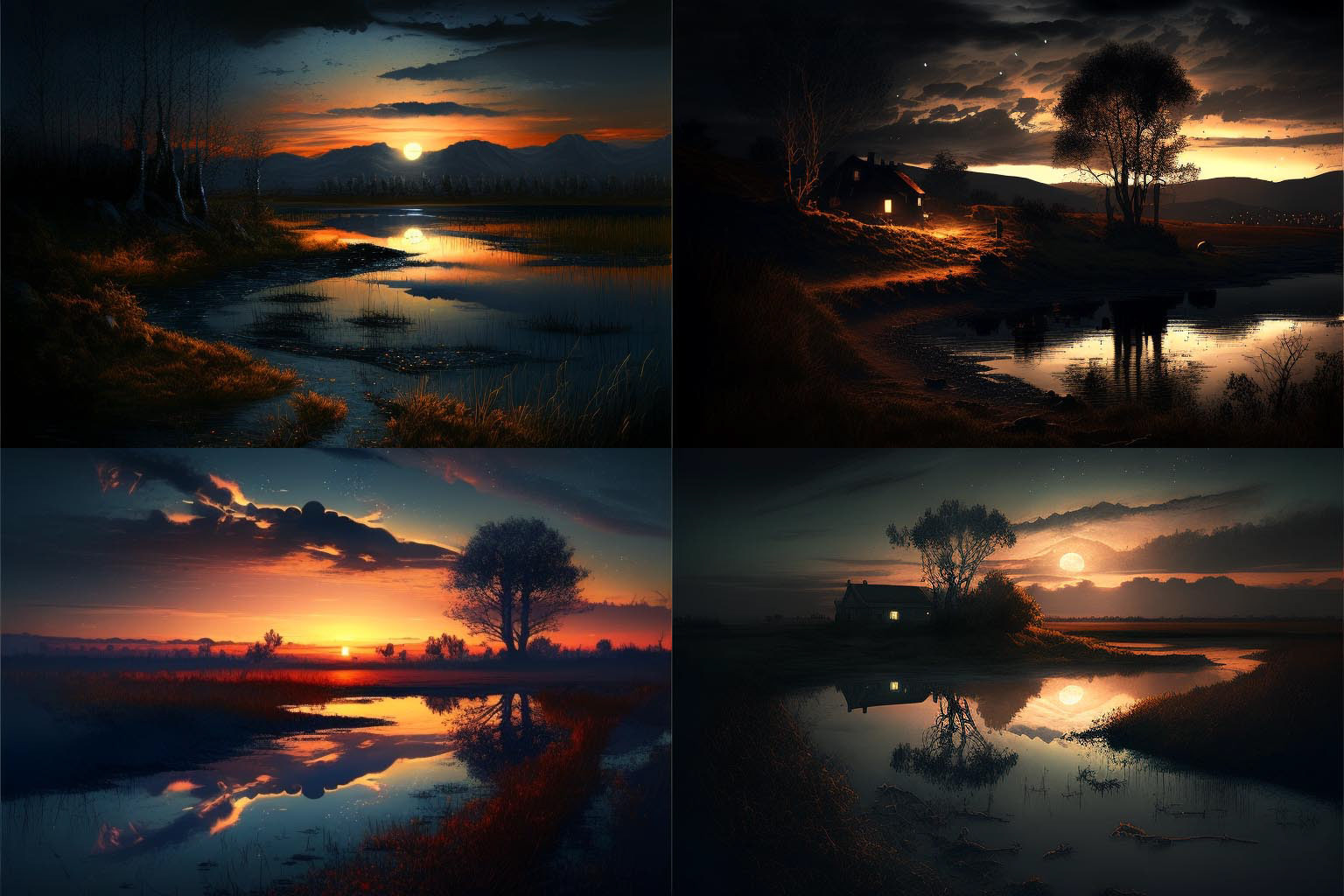 landscape, nightfall