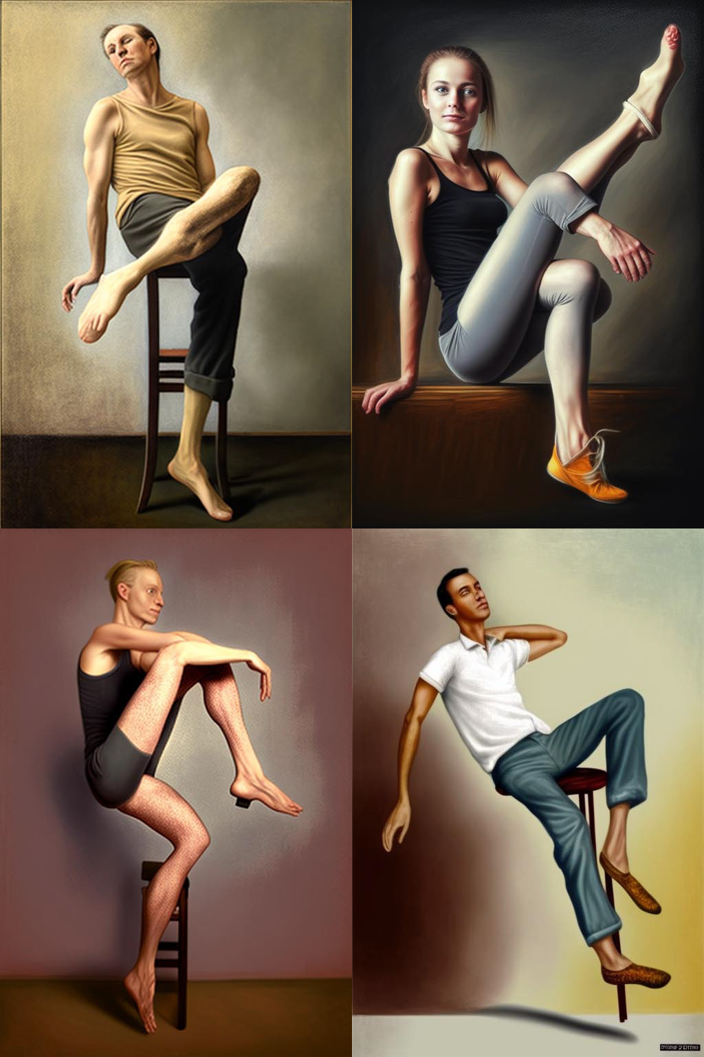 Portrait, One Leg Up Pose