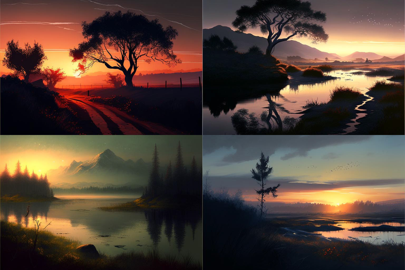 landscape, dawn