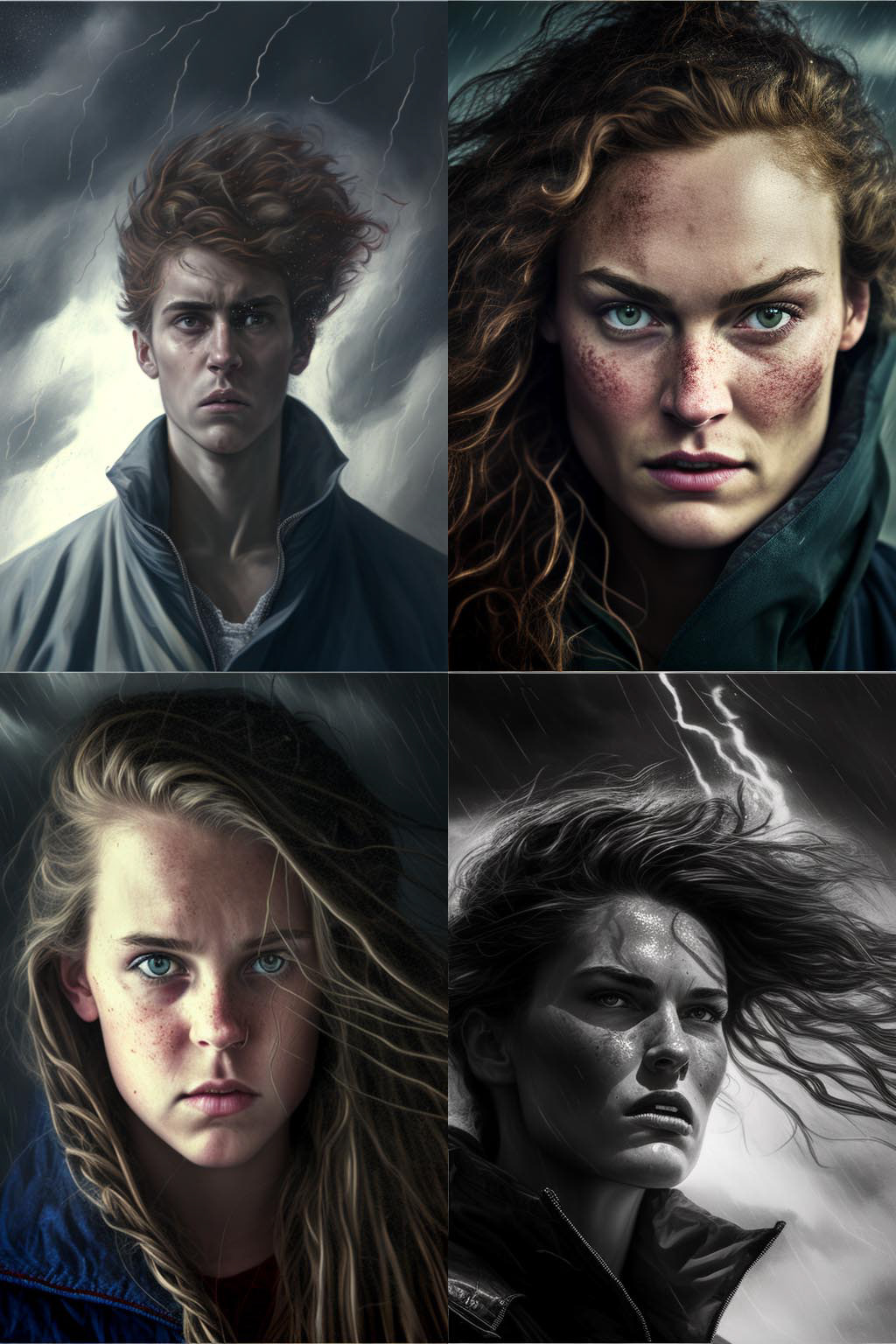 portrait, dramatic weather