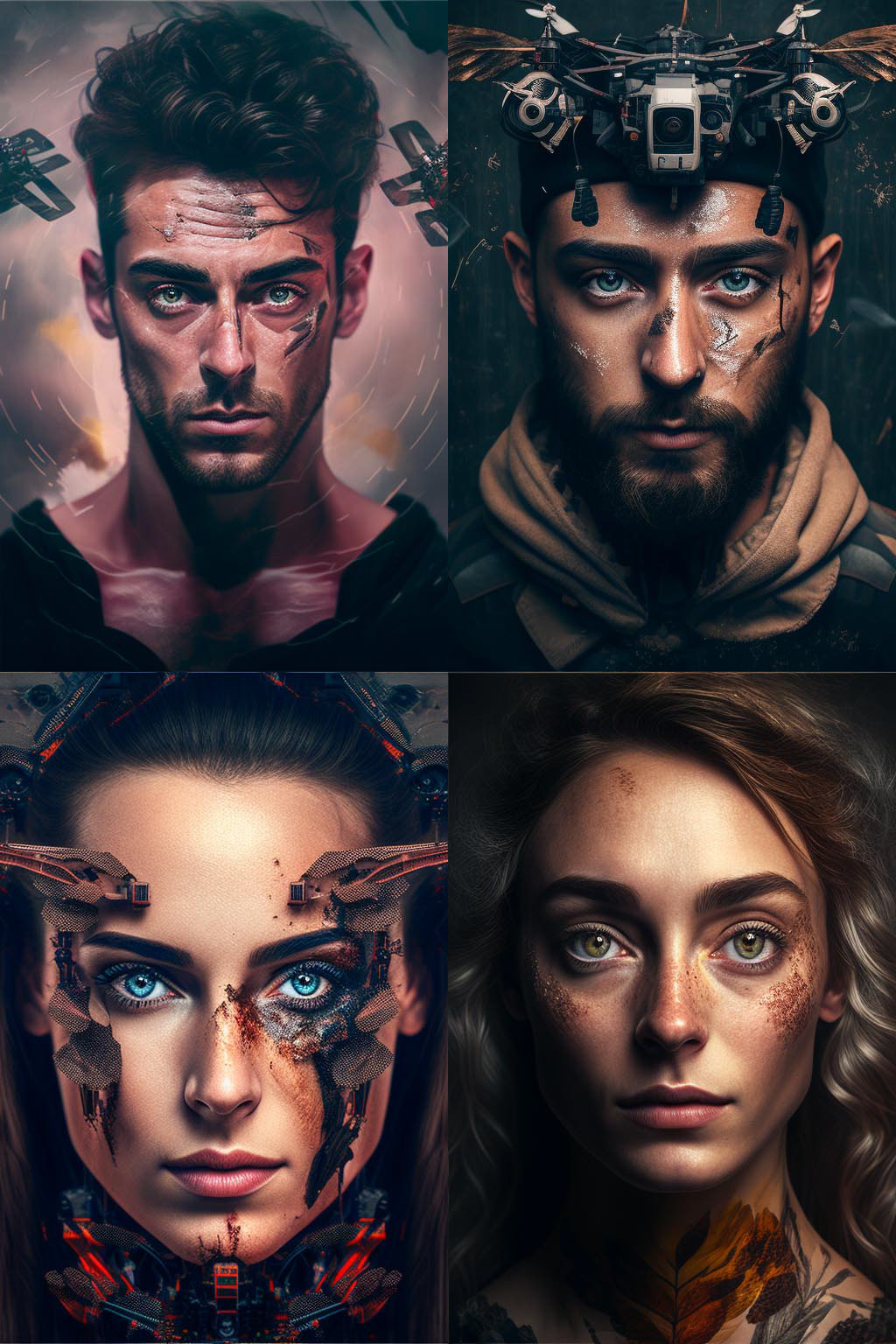 portrait, drone shot