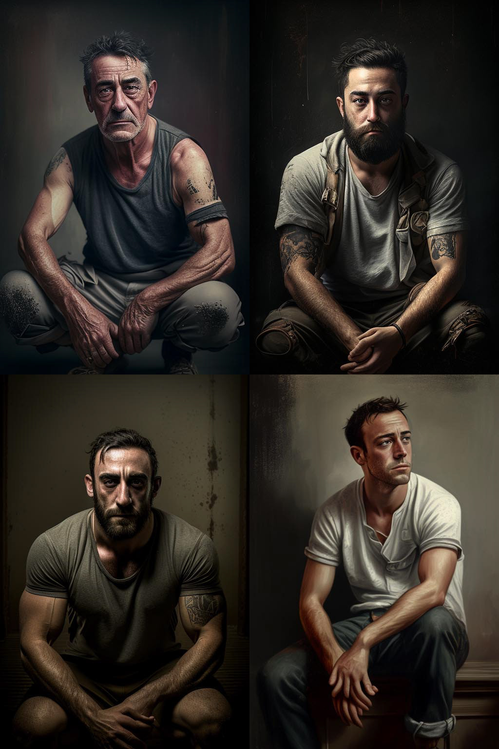 Portrait, knee level shot