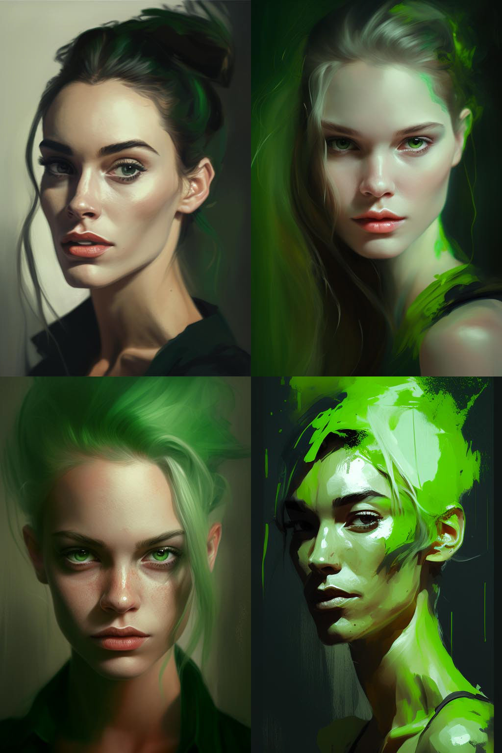 Portrait, green