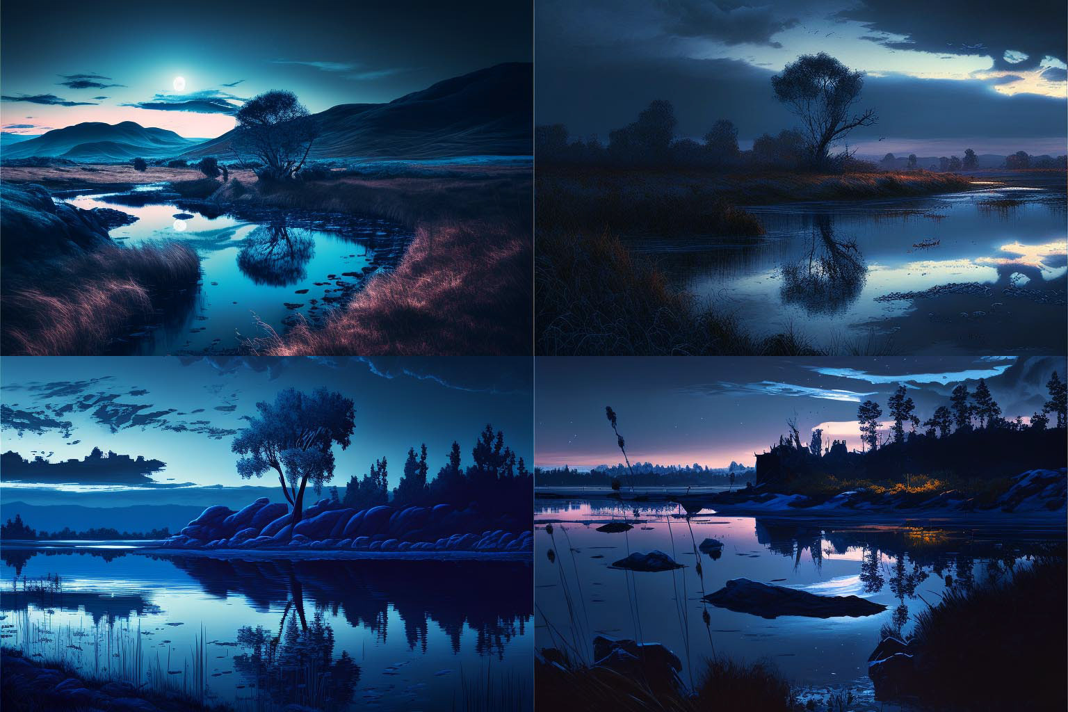 landscape, blue hour