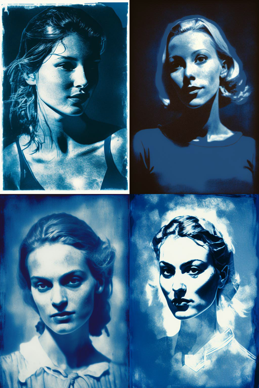 Portrait, cyanotype