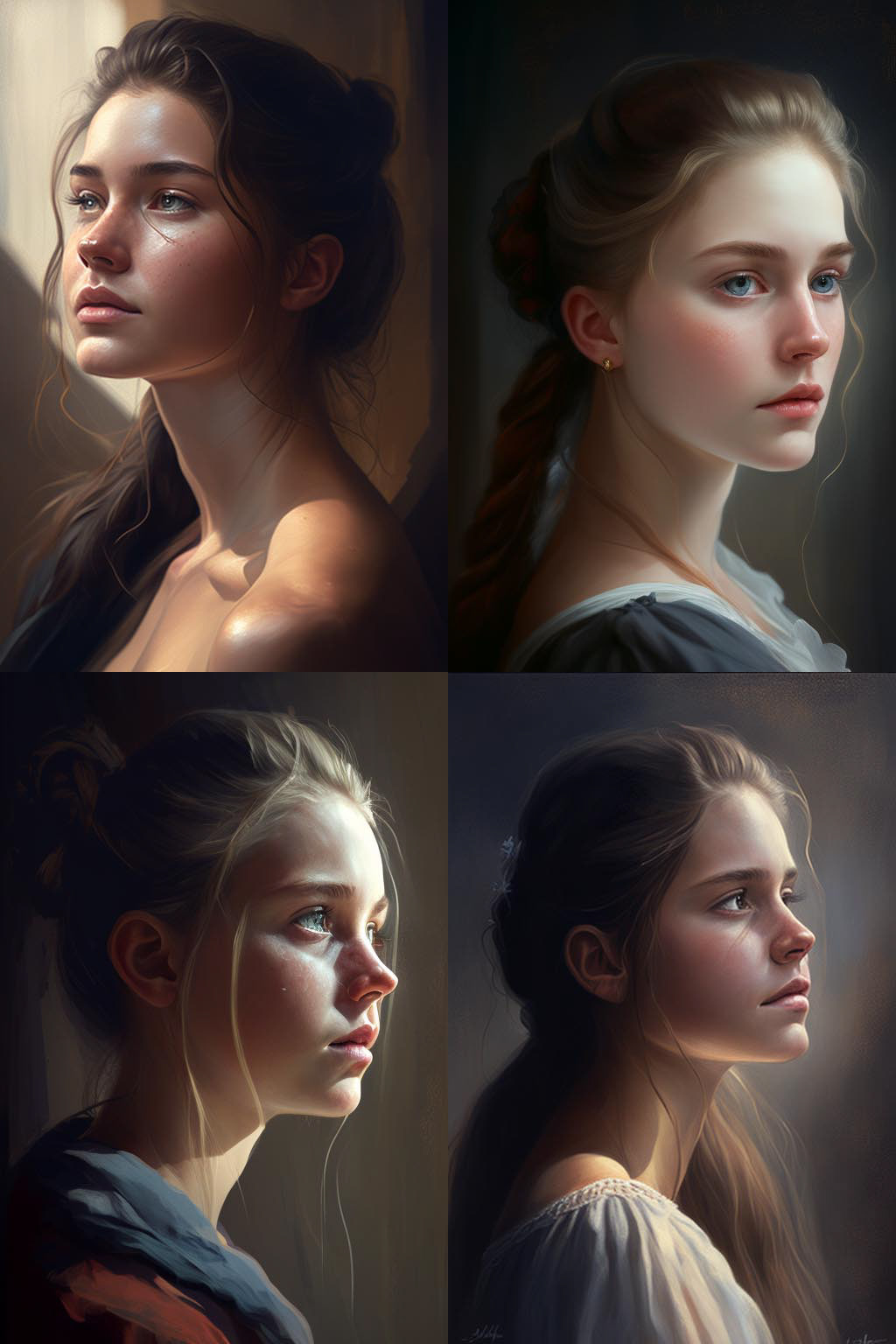 Portrait, A Look into the Distance pose