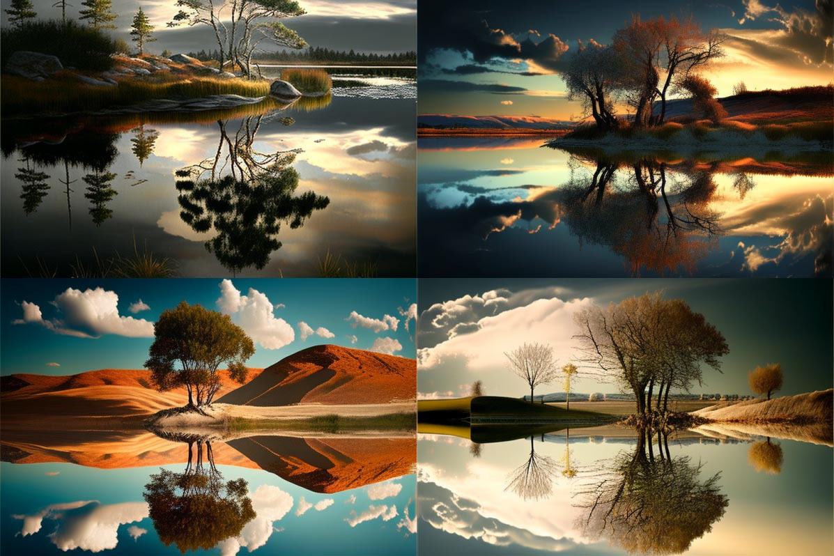 landscape, reflection