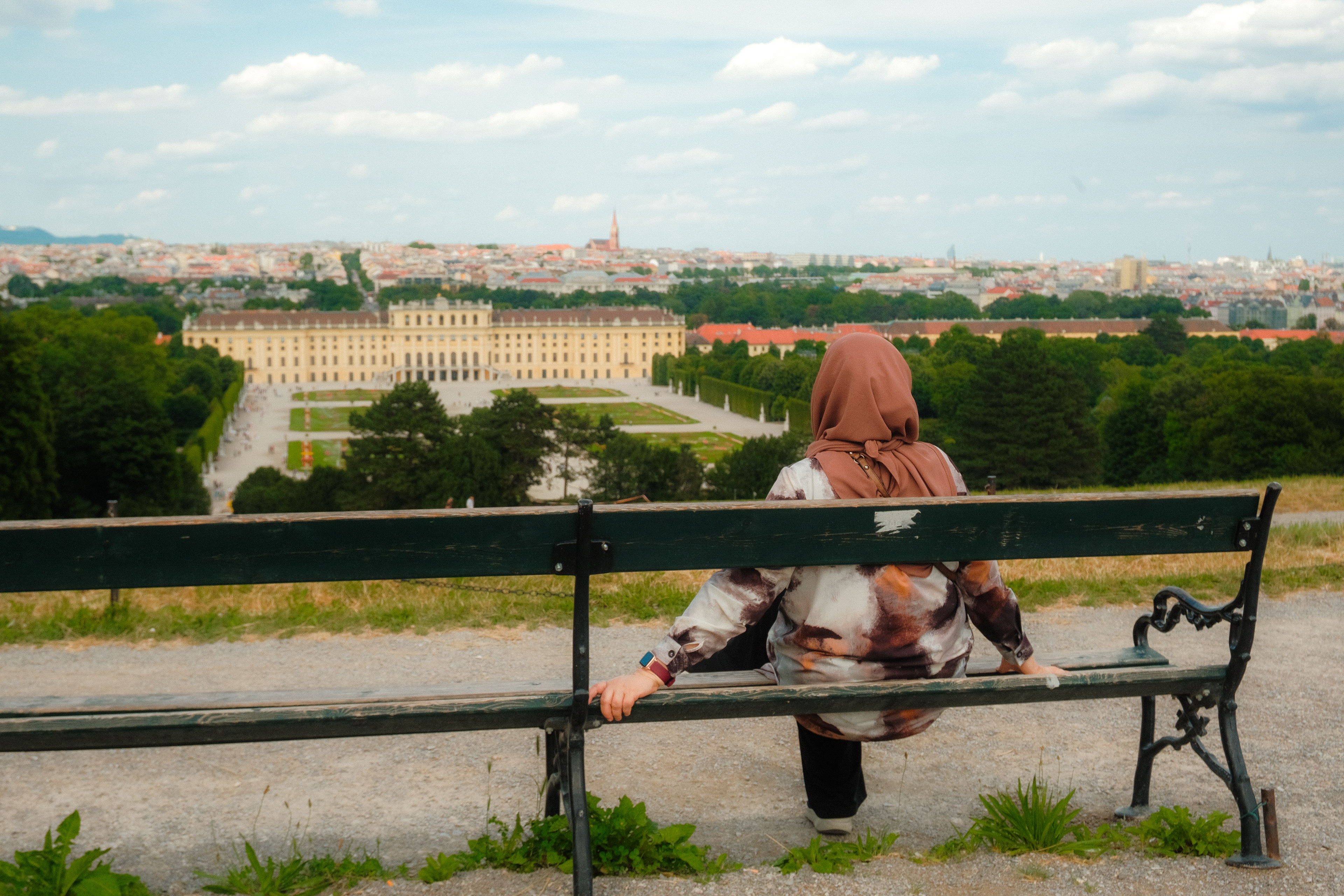 My mother overlooking Vienna before her departure to Dublin where I'm to follow her pending my pitstop in Rome. She wonders whether moving around is any real solution to one's problems or whether we are rather made to stay in a single place.