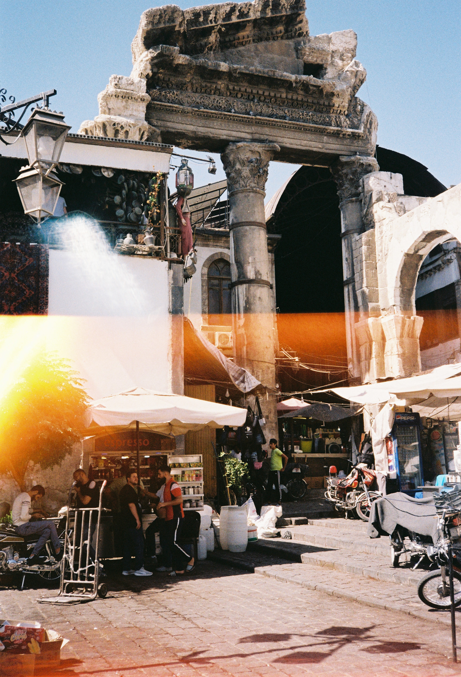 Ruins of Roman temple of Jupiter (1st century AD), now entrance to Al-Hamidiye Souq