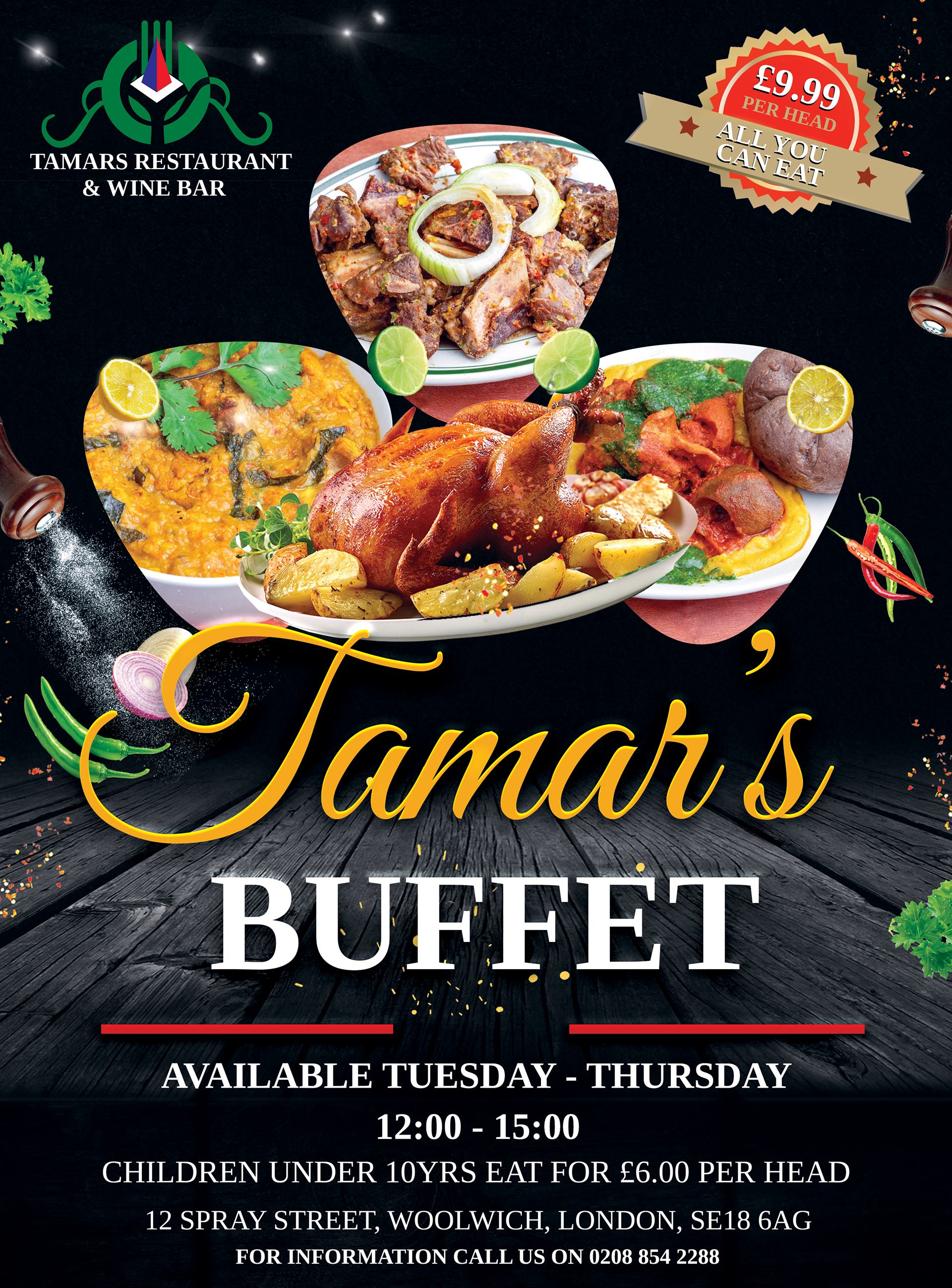 Tamar's Restaurant : Tamar's Buffet Flyer