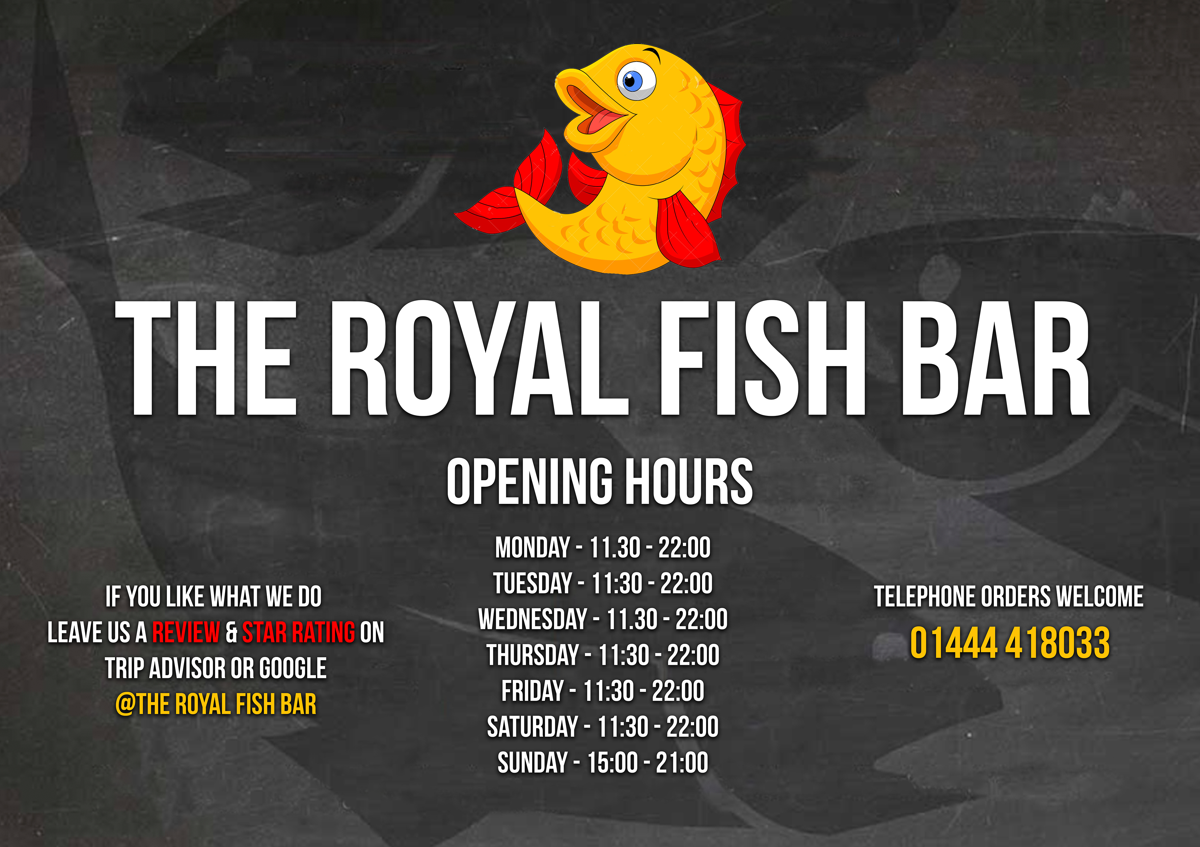 Updated Menu For A Local TakeAway