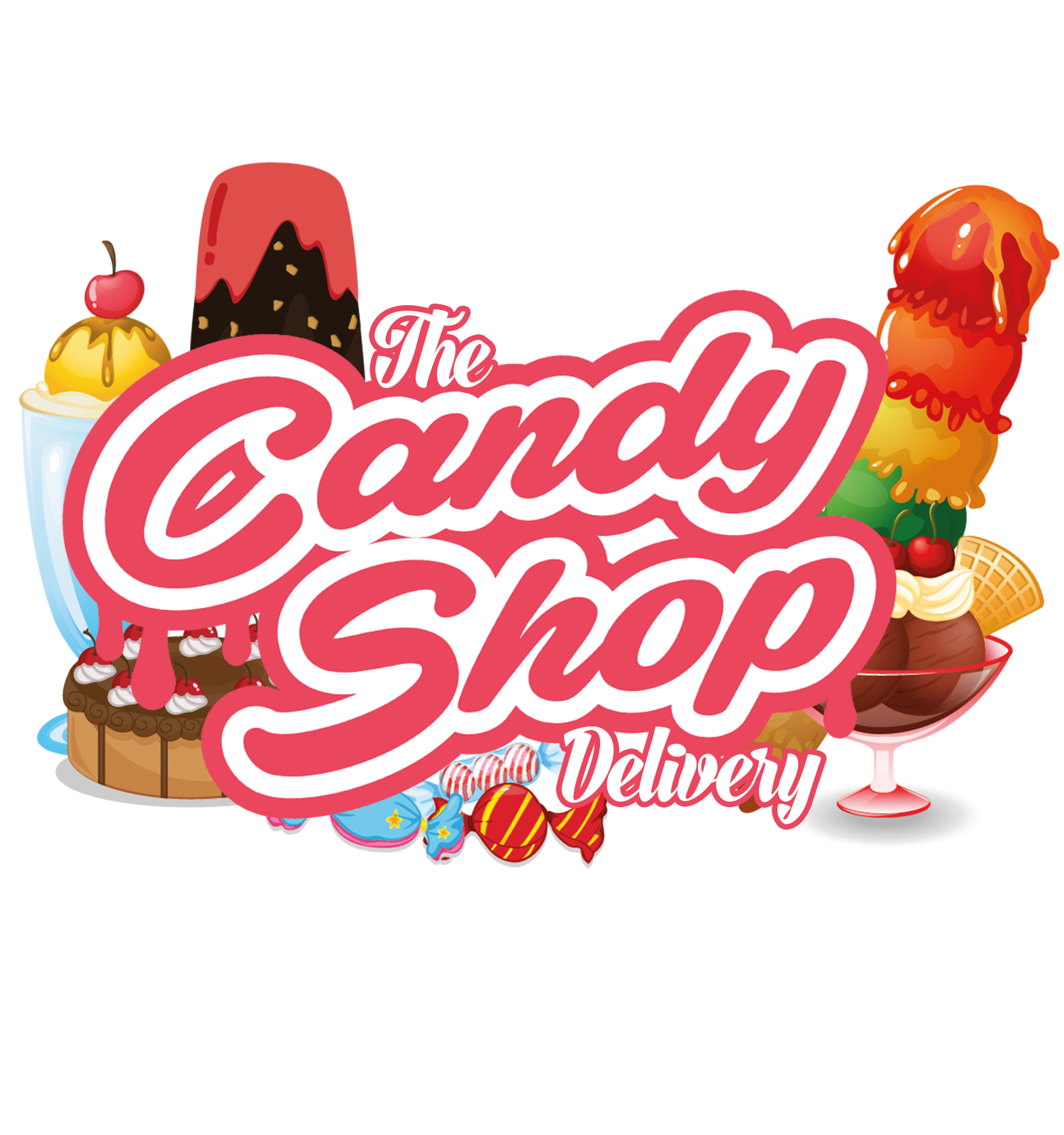 New Logo Branding for a new delivery company specialising in sweet goods. find them on IG @thecandyshopdelivery