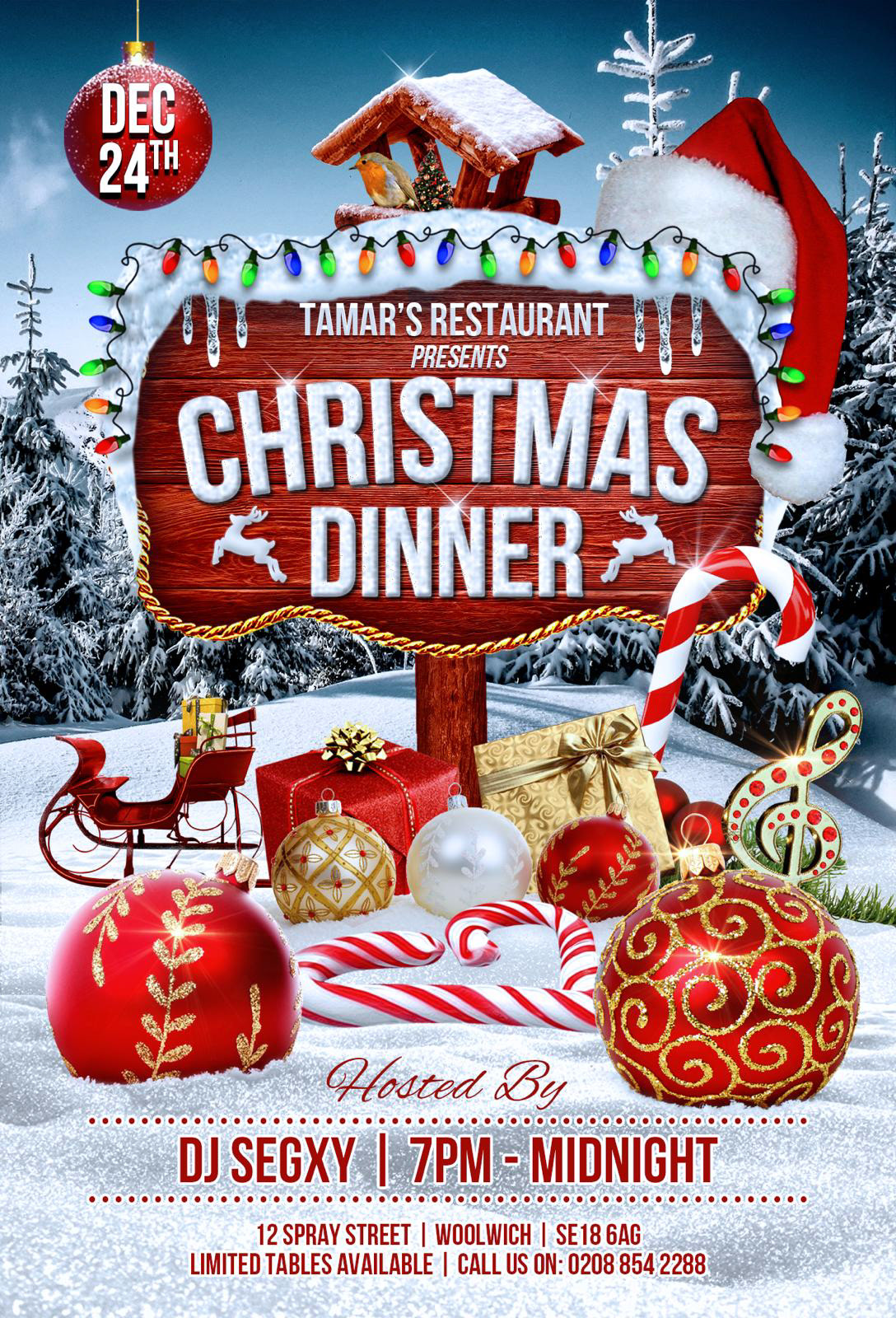 Tamar's Restaurant  Christmas Special Event
