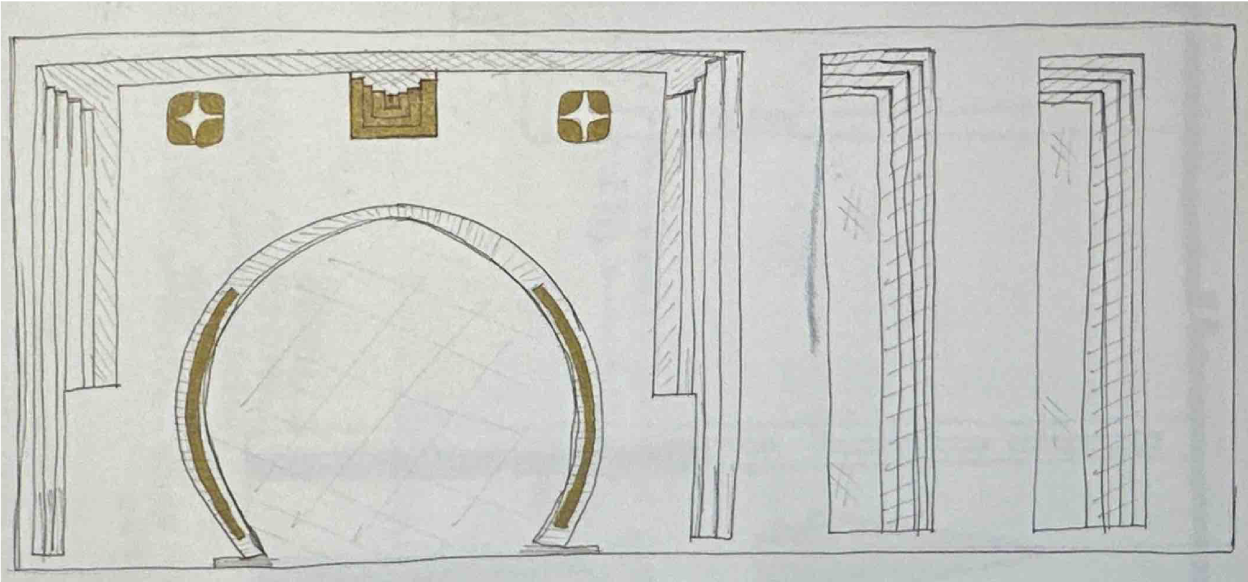 Tomba Brion - perspective section