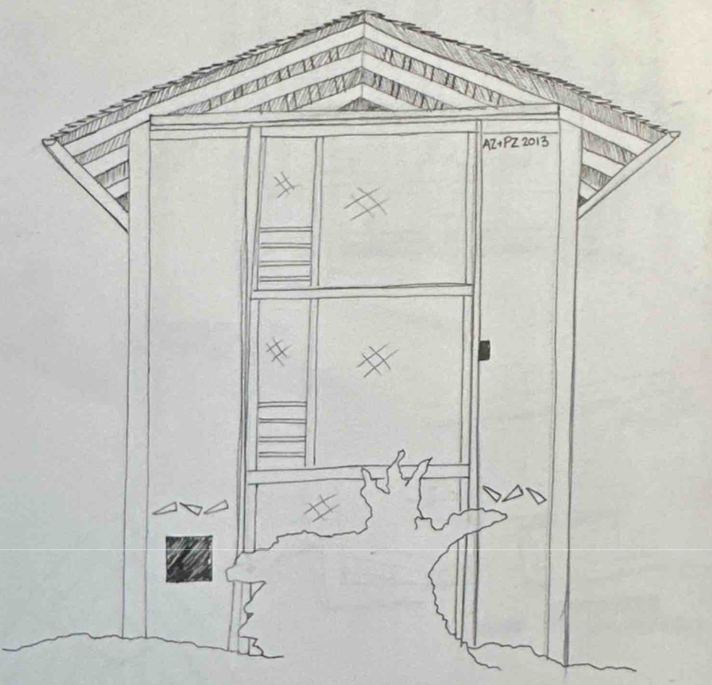 Zunthorp House Vals - perspective elevation