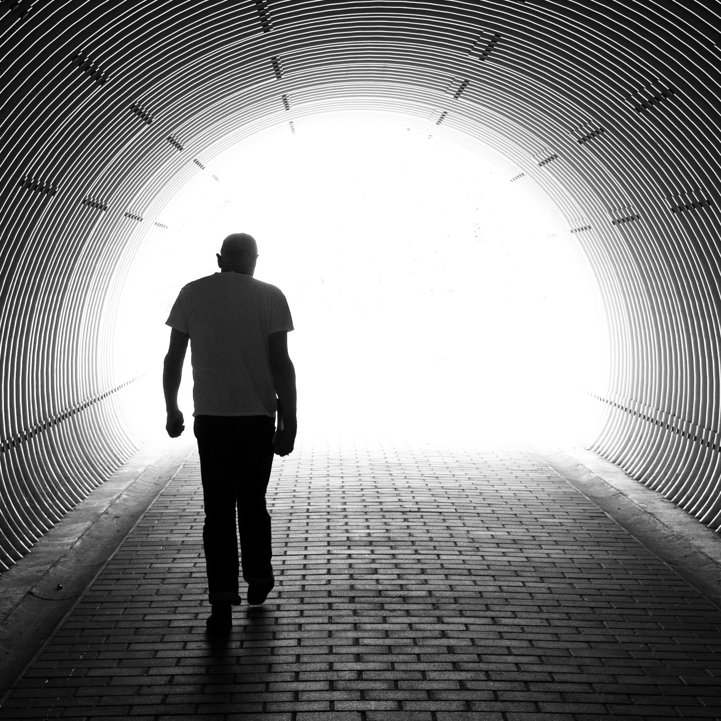 My guide &amp;  friend,  Maris, walking through a tunnel on our way to the Mark Rothko Art Centre