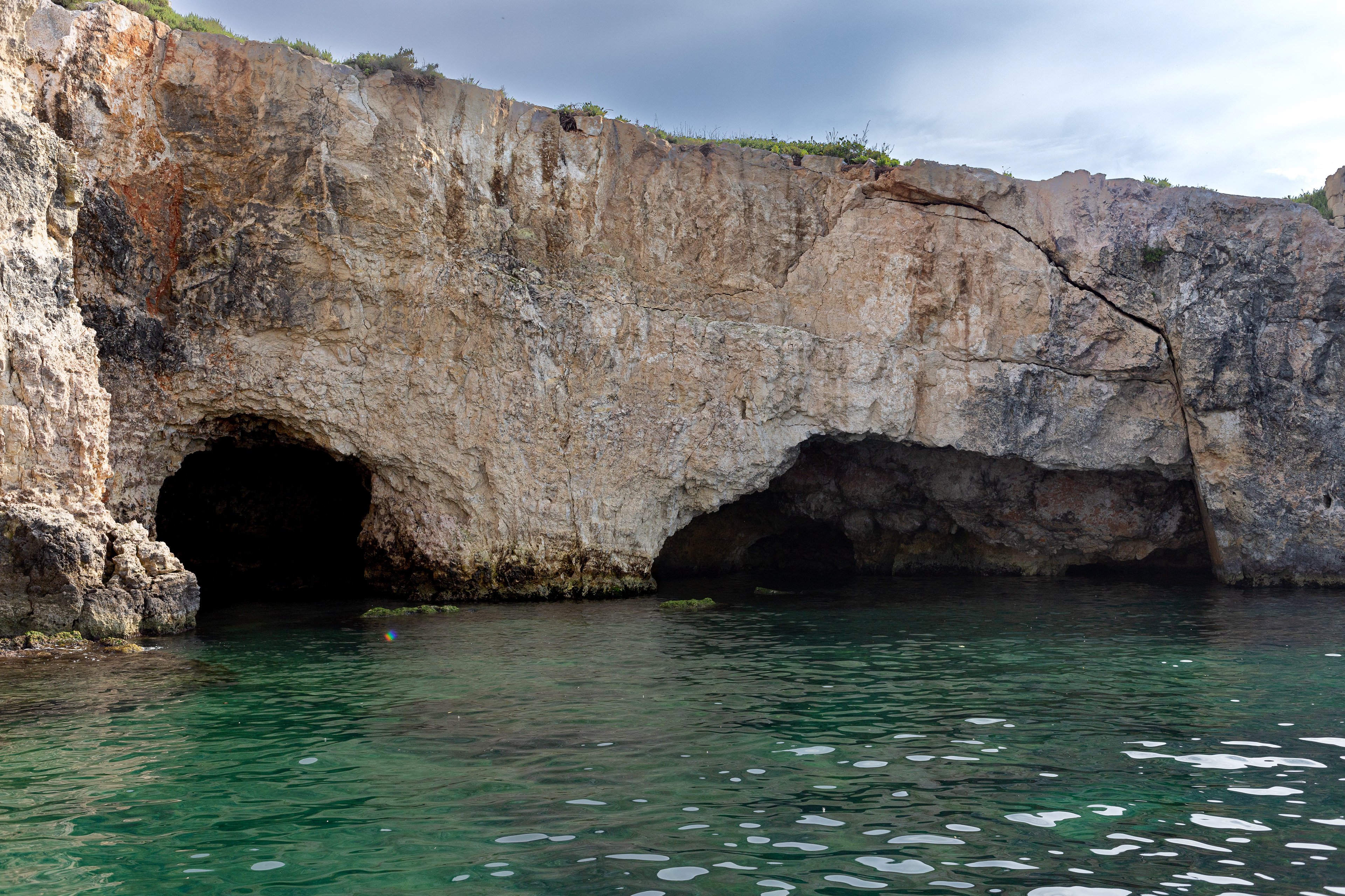 Limestone caves.