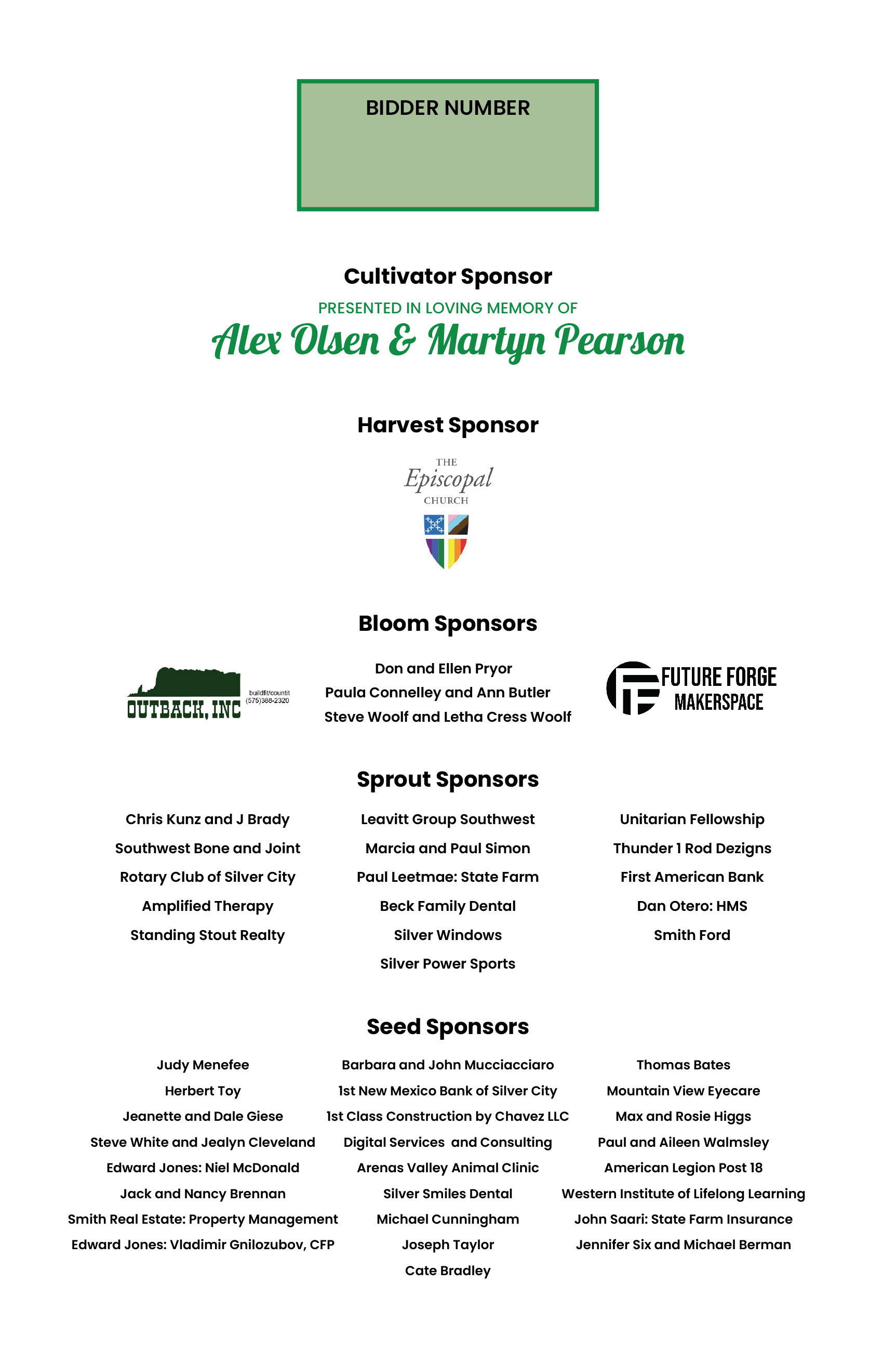 Back of Program