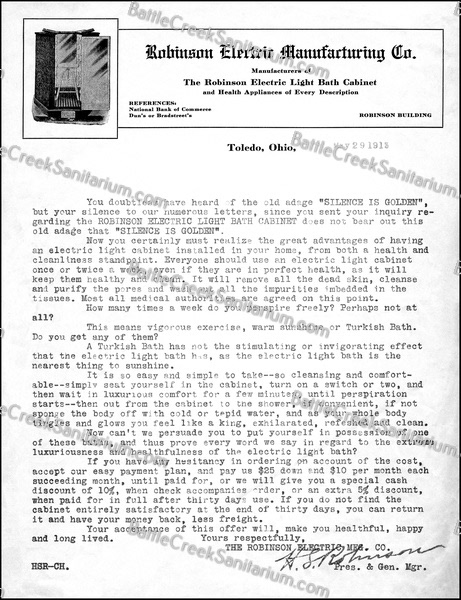 TI-278 Light Baths Battle Creek Sanitarium