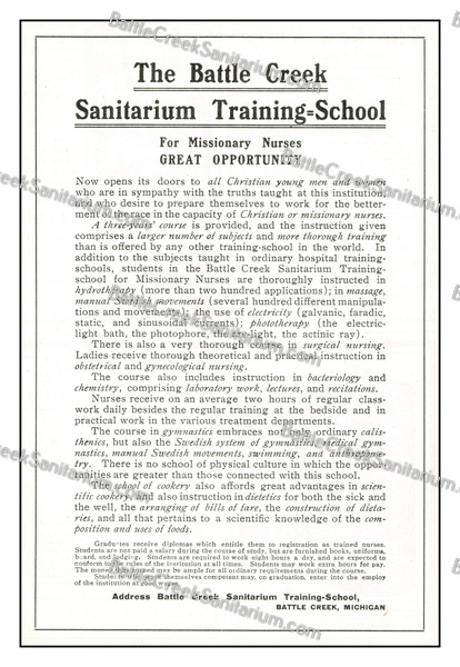 Misc-56 Battle Creek Sanitarium Education