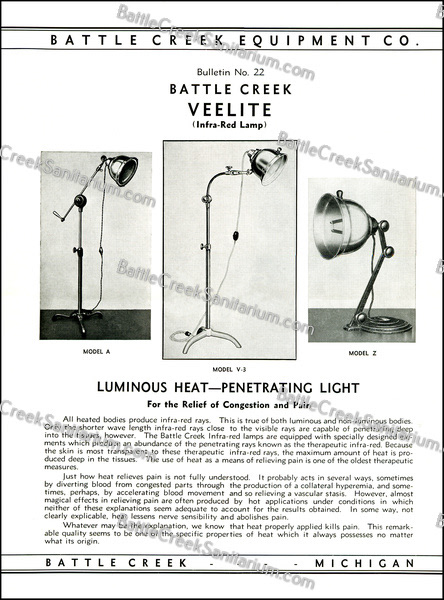 TI-172 Light Therapy at Battle Creek Sanitarium