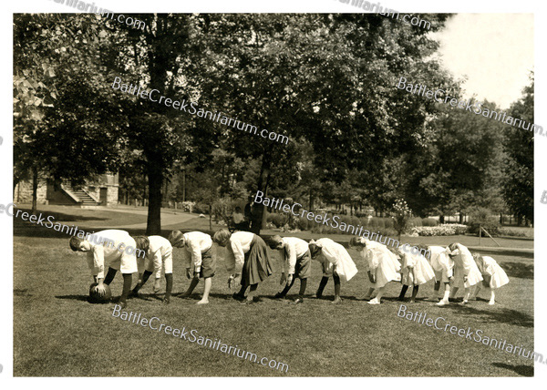 TO-20 Kindergarteners in white at Battle Creek Sanitarium