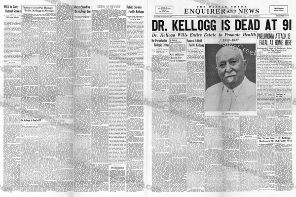 JHK-96 Dr. John Harvey Kellogg death