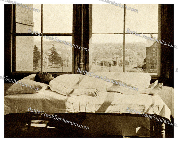 TI-122 Sunbathing through window at Battle Creek Sanitarium