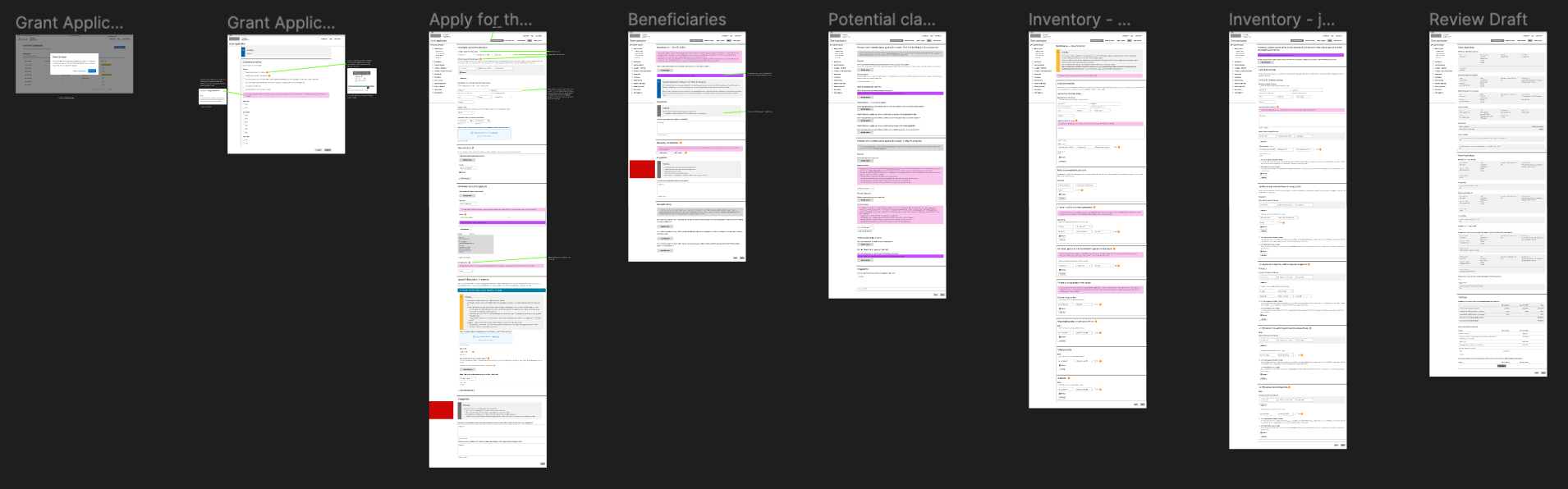 Mid-fidelity wireframes - V1