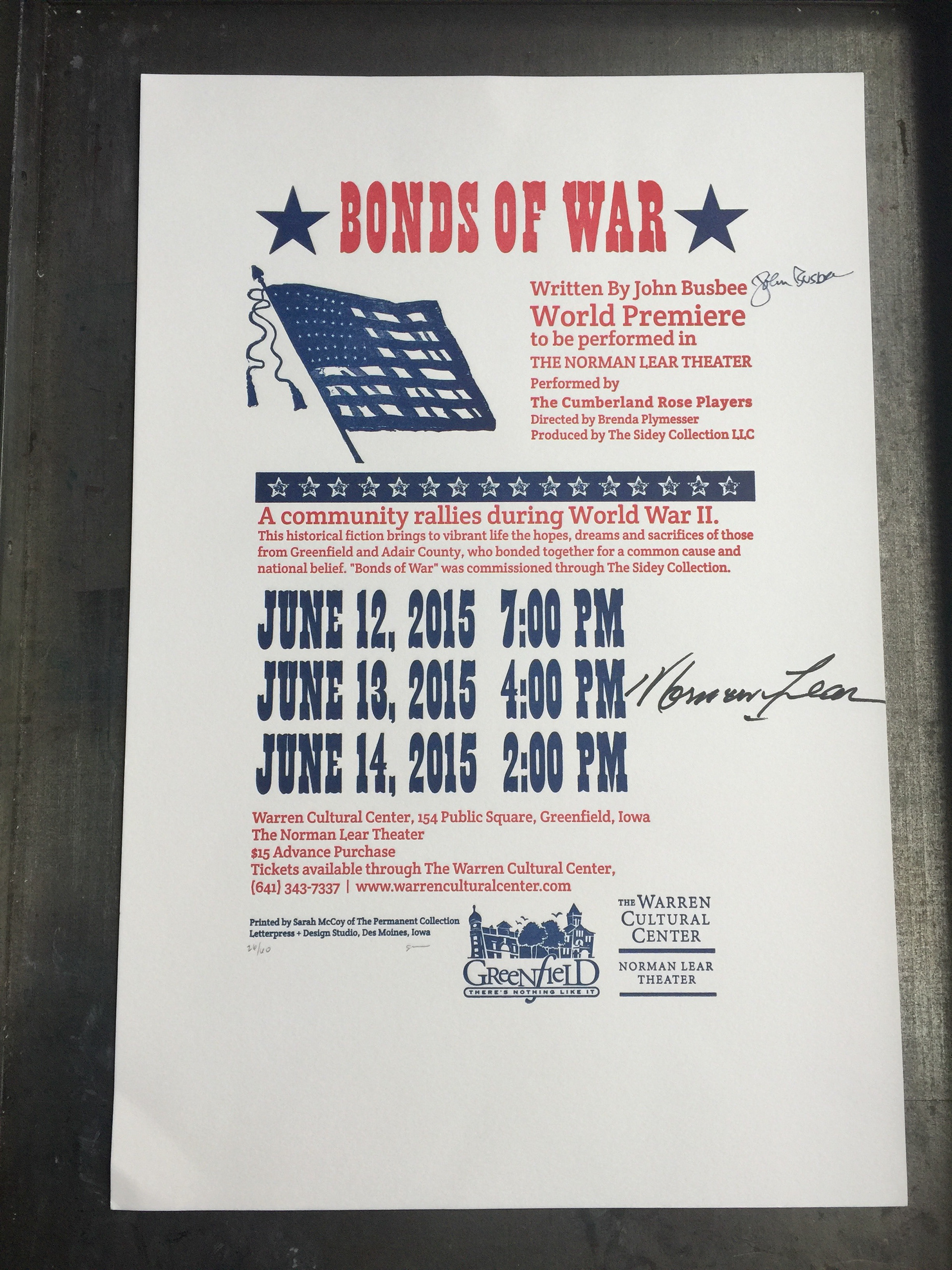 Bonds of War, Theater Poster