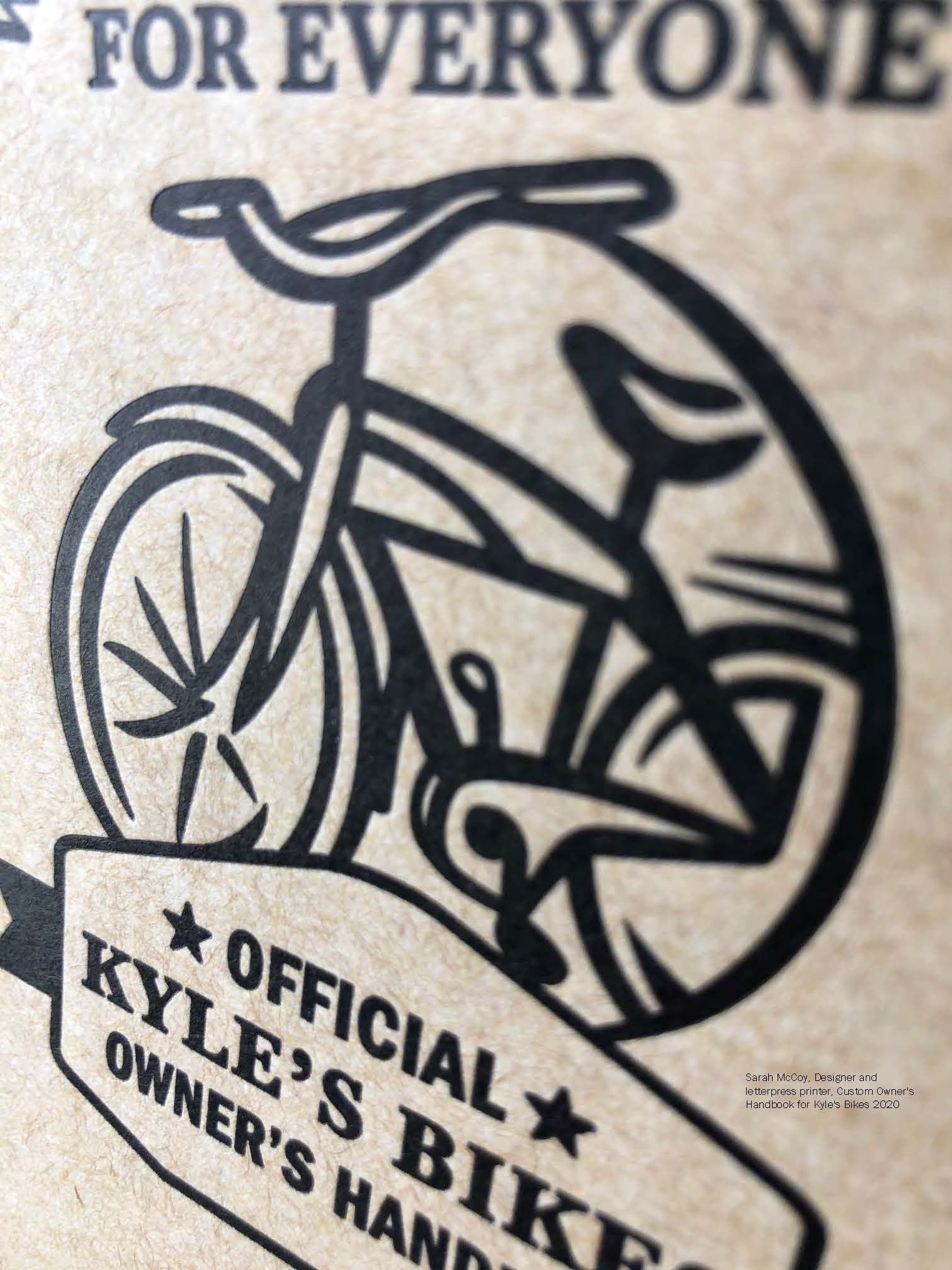 Kyle's Bike, Owner's Handbook Design and print of cover
