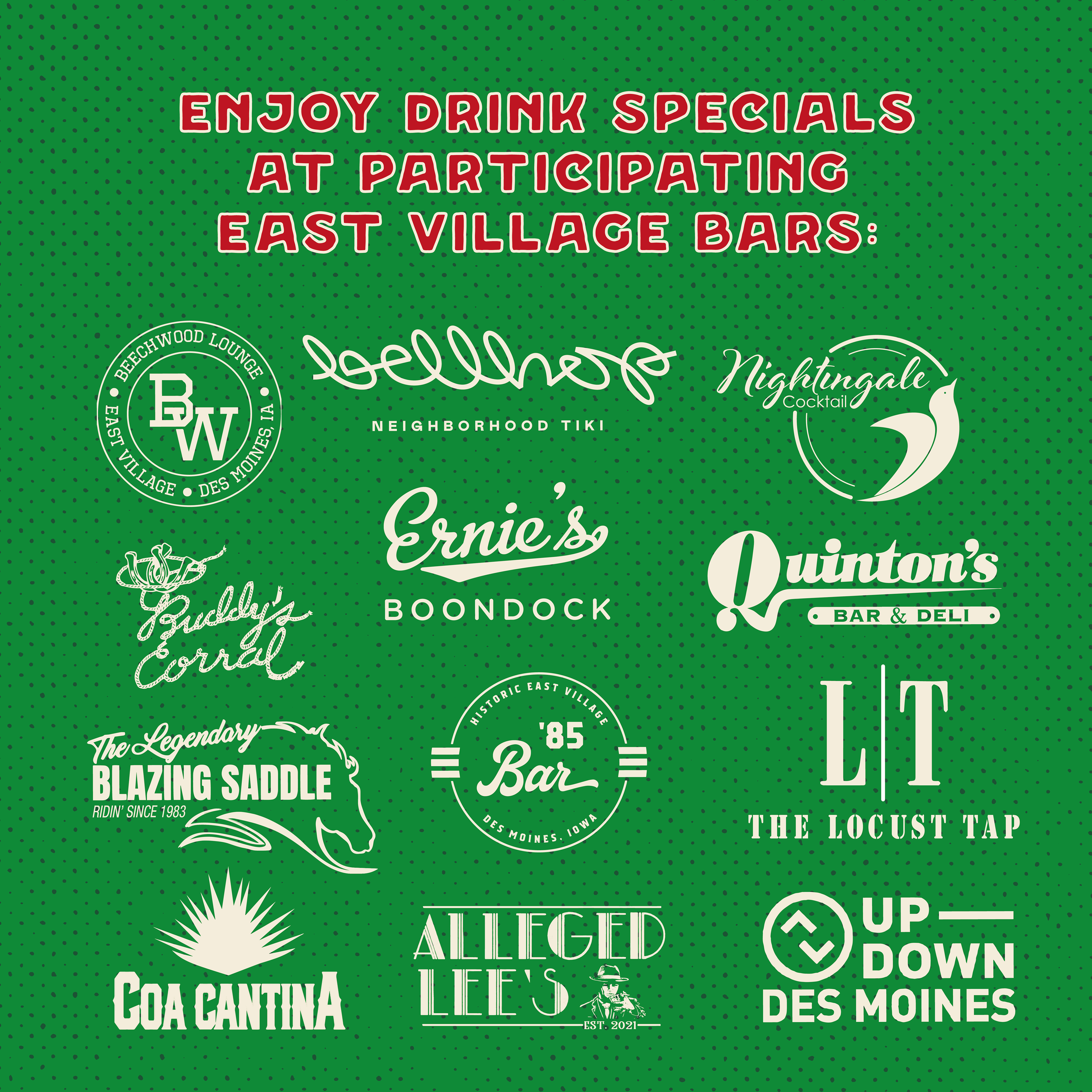 2023 Holidaze Bar Crawl Insta Post, Sarah McCoy for 818: Art Direction, Illustration and Copywriting