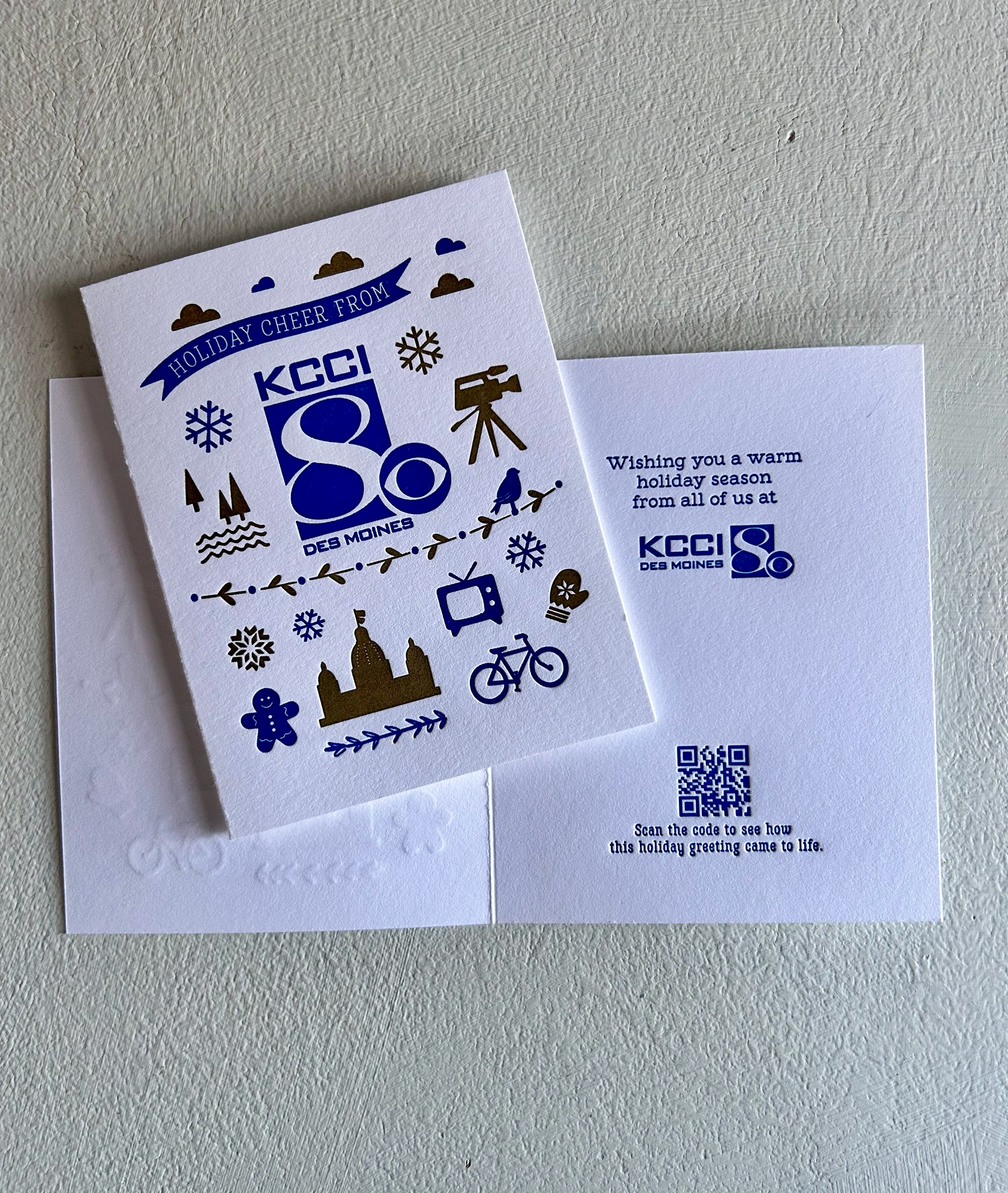 Designed and printed holiday card, worked with film crew to film production
