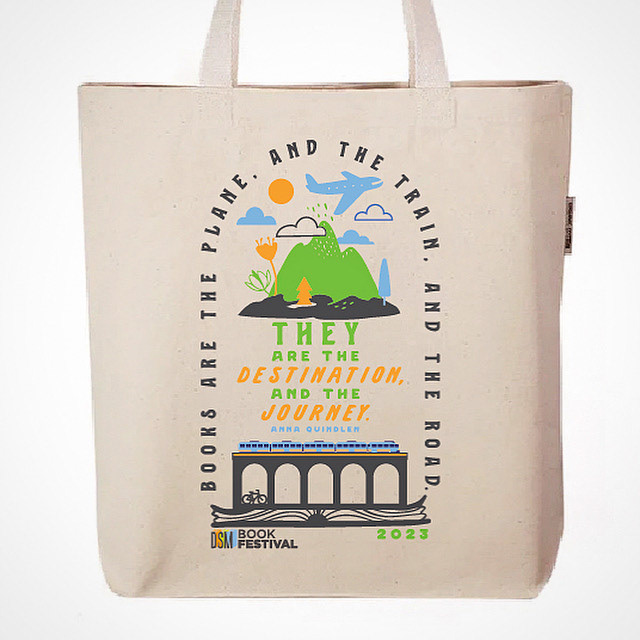 2023 DSM Book Festival tote: design + production