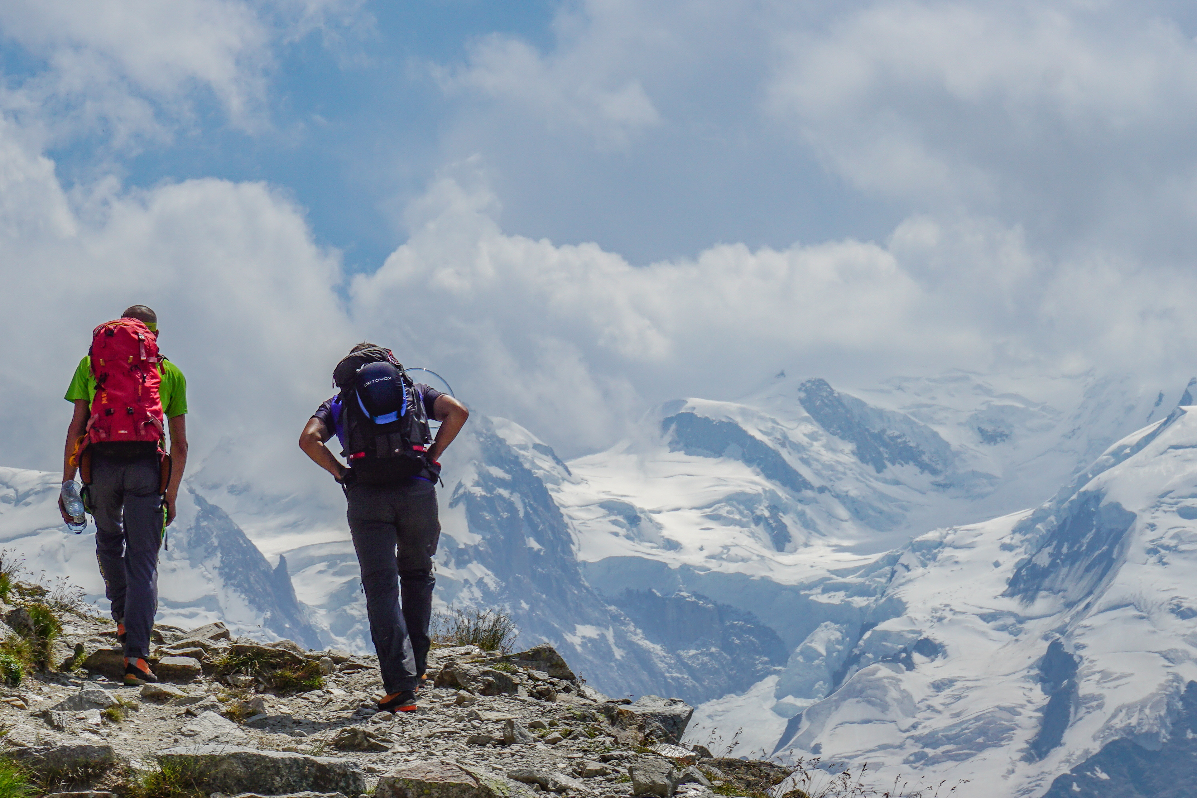 Vue sur le massif du Mont-Blanc. Chamonix (France) - 2018.
