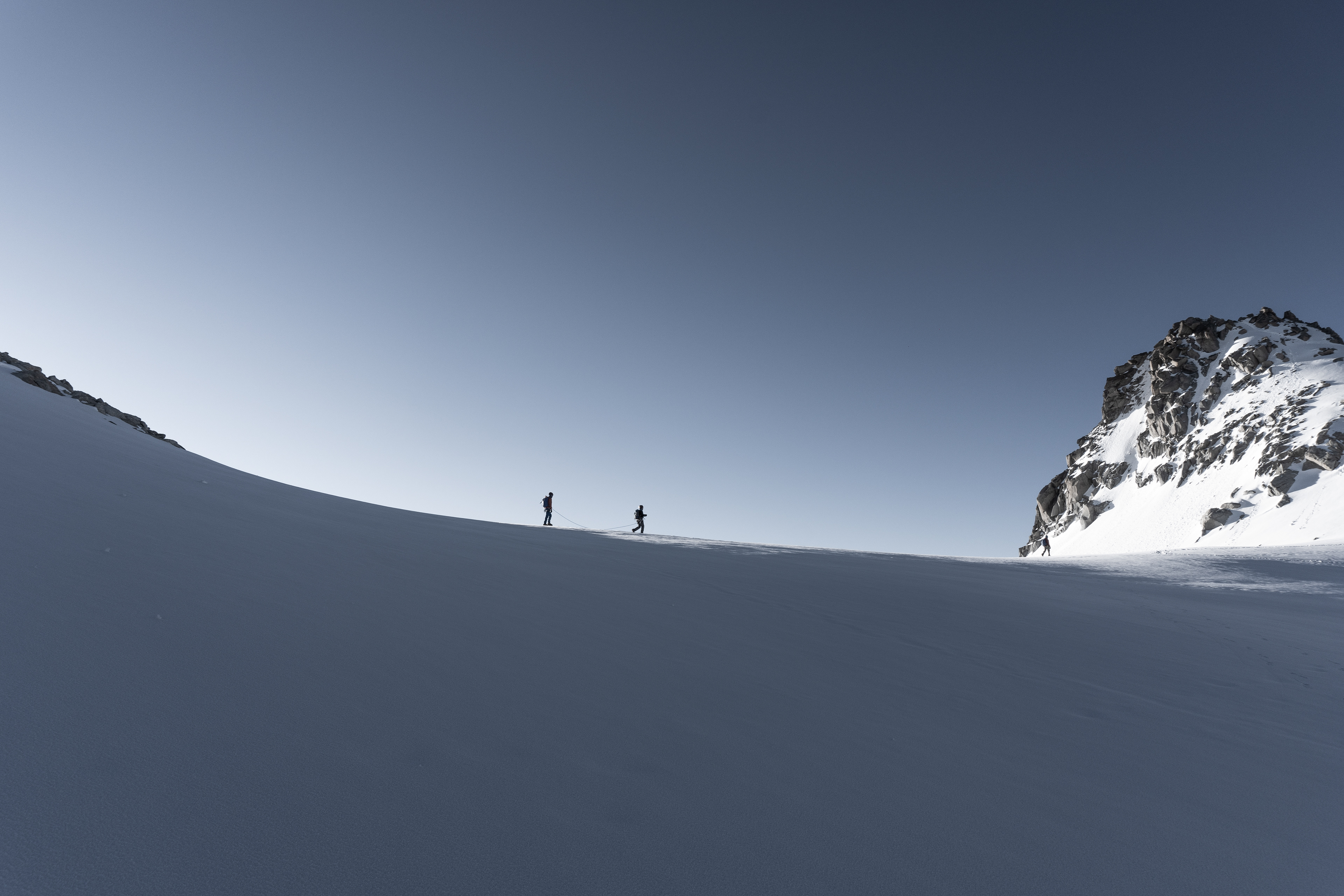 Deux alpinistes sur le Glacier du Tour à Chamonix (France) - 2019.