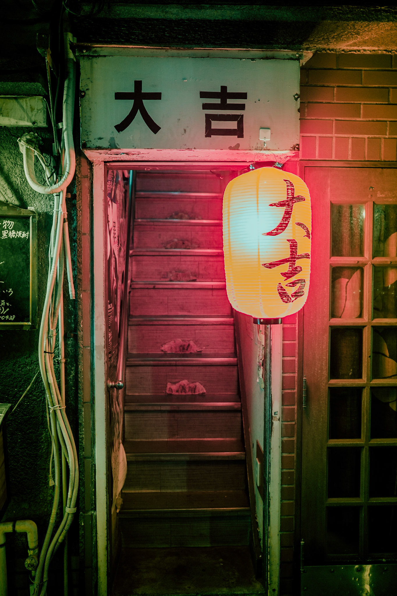 The Golden Gai is a network of really narrow alleys filled with small bars. Some of them only have 4-5 chairs and a bar desk and nothing else.