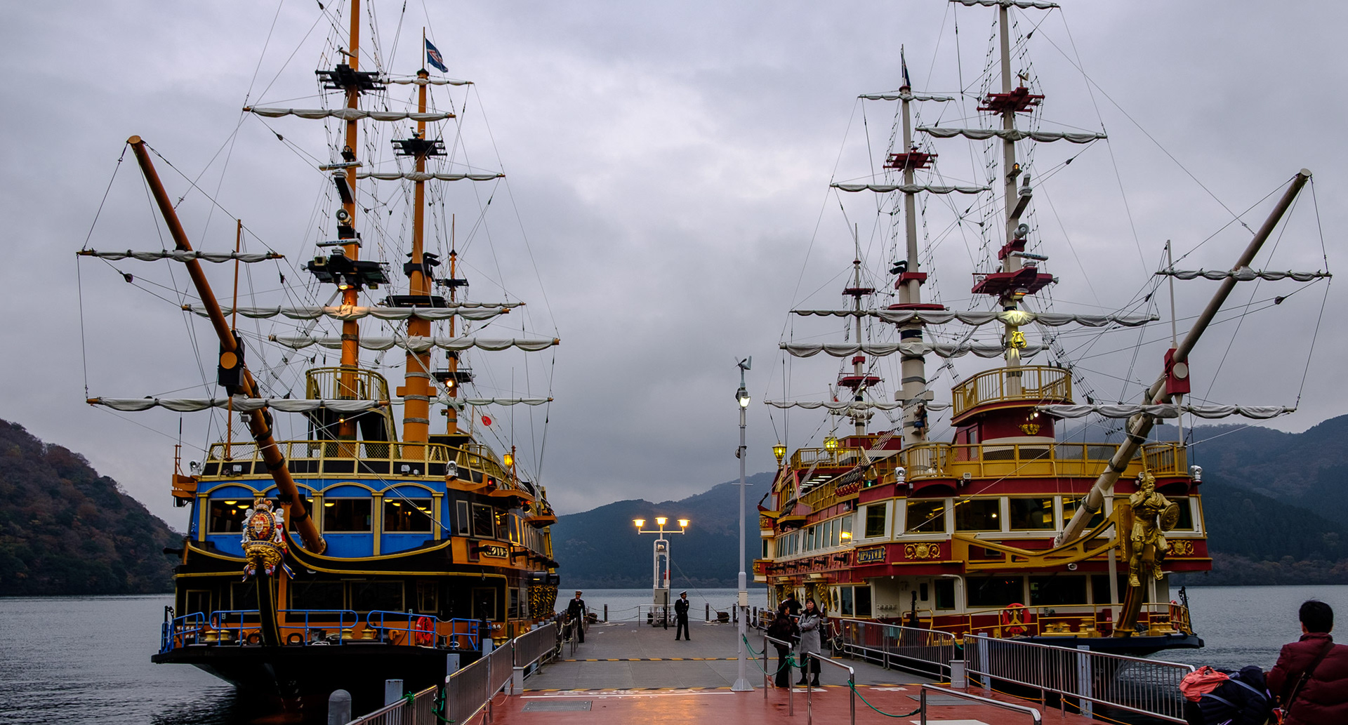 Traditional pirate ship tourist boat on Lake Ashi in Hakone